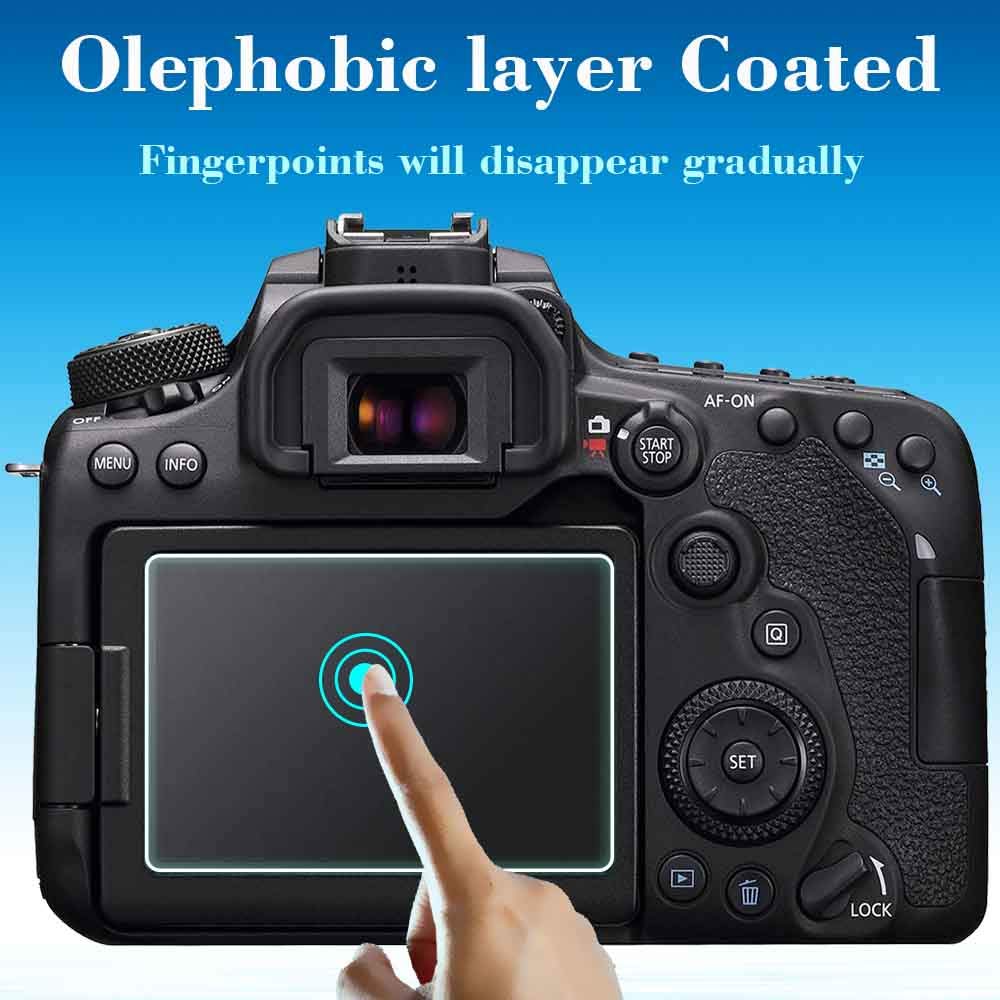 Screen Protector For Canon Eos 90D 80D 70D 77D Camera & Hot Shoe Cover [3+2 Pack], Ulbter Tempered Glass 0.3Mm 9H Hardness Ultra