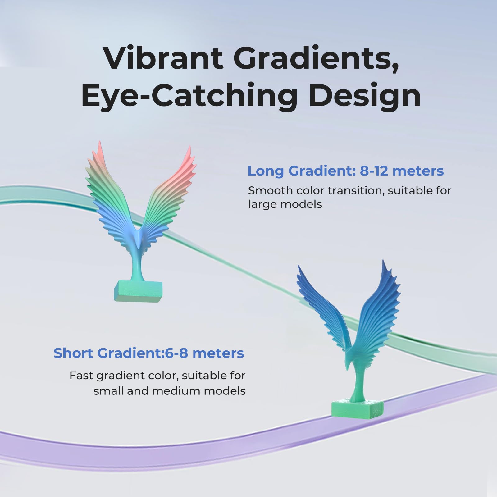 Creality Rainbow Pla For Ender 3 V3 Plus, 3D Printer Filament Designed For High Speed 300Mm/S, Short Gradient Rainbow Pla