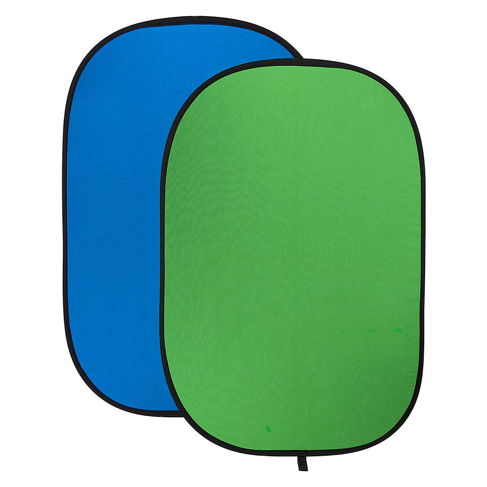 Fotodiox Pro Collapsible Background   48X72In (4X6Ft) Chromakey Green/Chromakey Blue 2 In 1 Background Panel