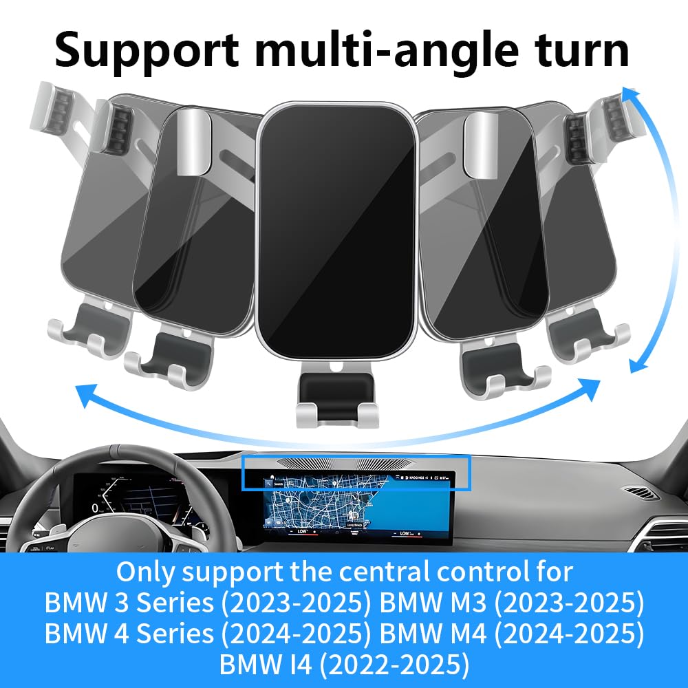 Lunqin Car Phone Holder For Bmw 3 Series M3 2023 2024 2025 And Bmw 4 Series M4 2024-2026 And I4 2022-2025 Auto Interior Accessor