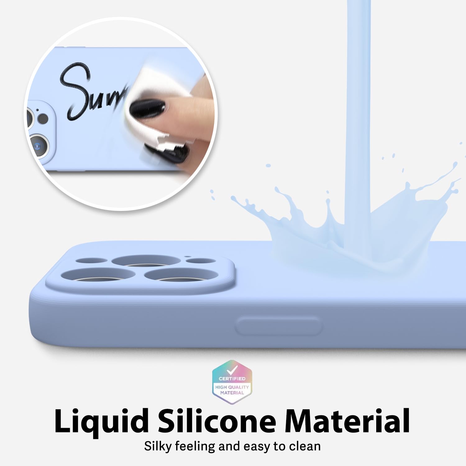 Oakxco For Iphone 14 Pro Phone Case Liquid Silicone,Cute Thin Slim Soft Rubber Tpu Plain Smooth Gel Cover For Women Girl, Matte