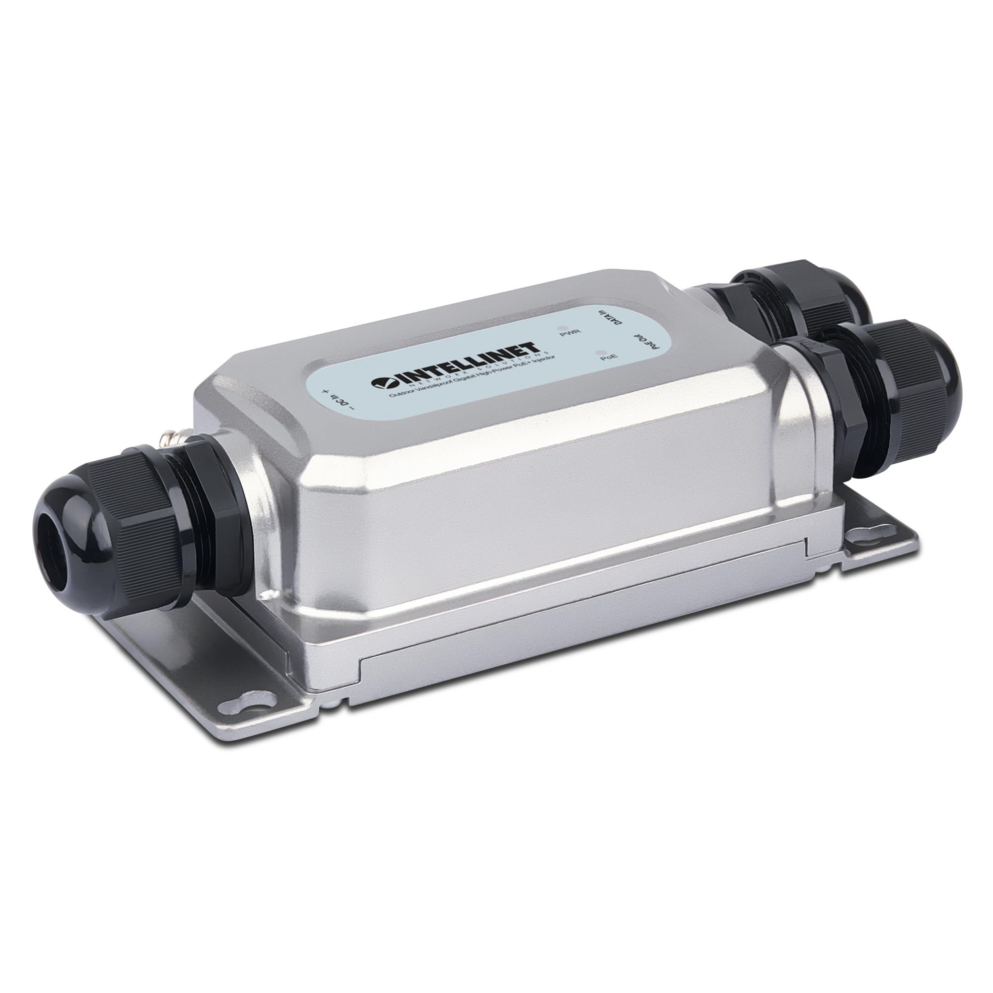 Intellinet Outdoor Industrial Gigabit PoE+ Injector - Up to 30W High Power - Metal Housing, IK10-rated Vandalproof, IP67-rated D