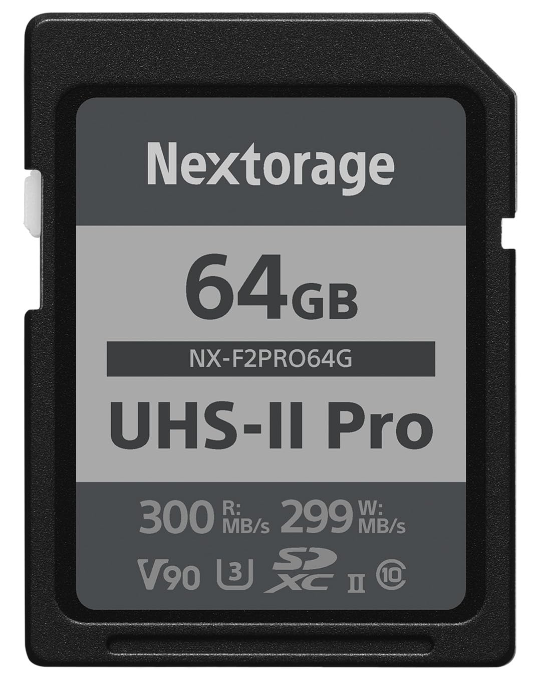 Nextorage 64Gb Sdxc Uhs Ii V90 Japanese Brand Pslc Max. Write Speed 299Mb/S Max. Read Speed 300Mb/S 4K Recording Nx F2Pro64G Sd Card Memory For Camera