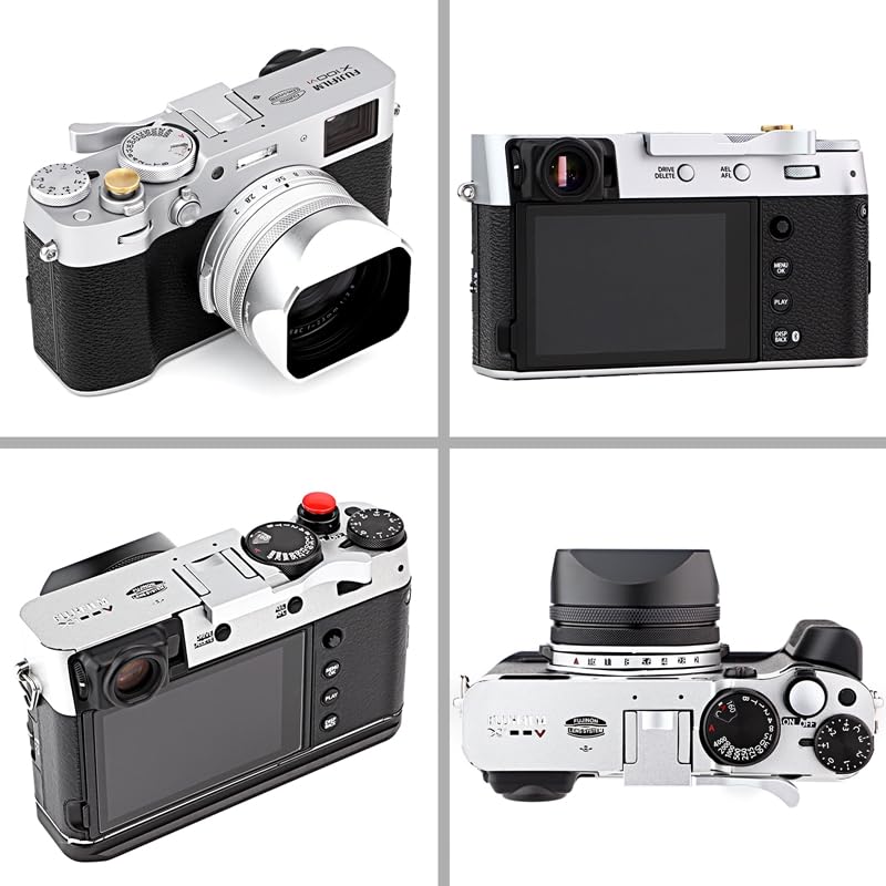 Haoge Thb X2S Metal Hot Shoe Thumb Up Rest Hand Grip For Fujifilm X100Vi Fuji X100V Camera Silver