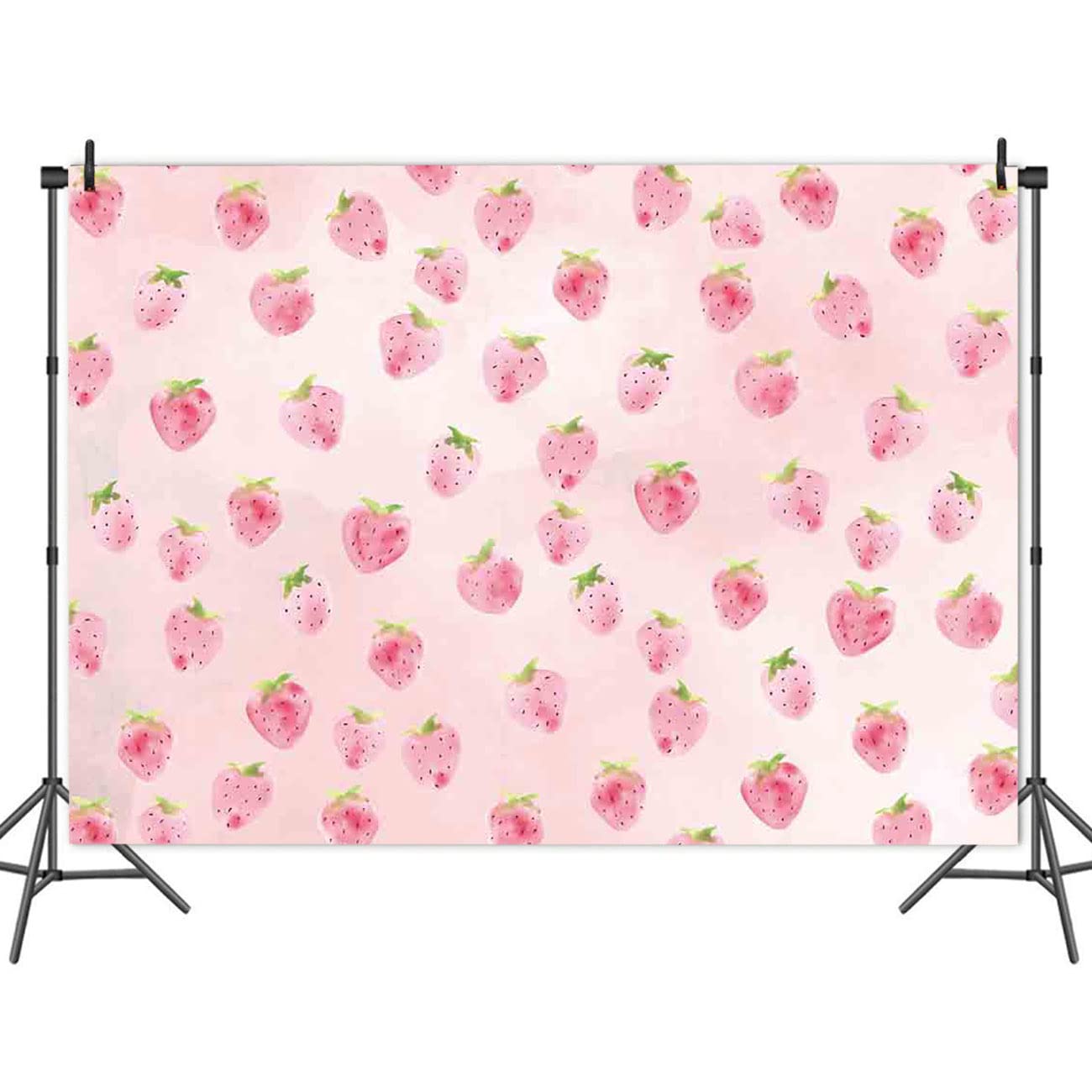 Maqtt Pink Strawberry Backdrop For Girls Birthday Party Decoration Strawberry Photography Background Baby Shower Supplies Cake T
