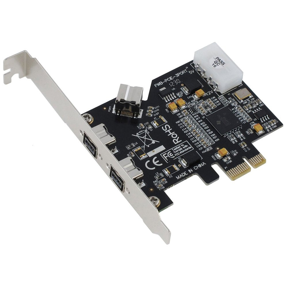 SEDNA - PCI-Express IEEE 1394b FireWire 3 Port Controller Card (2 External + 1 Internal)