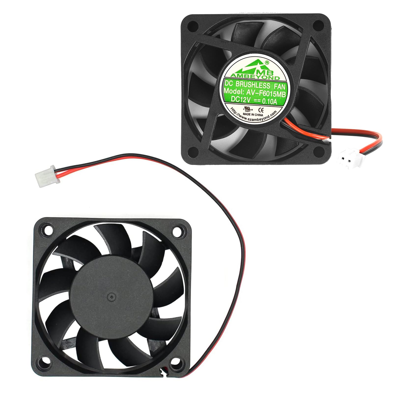 60Mm By 60Mm By 15Mm 6015 12V Dc 0.10A Ball Bearing Brushless Cooling Fan 2Pin Av F6015Mb Ul Tuv