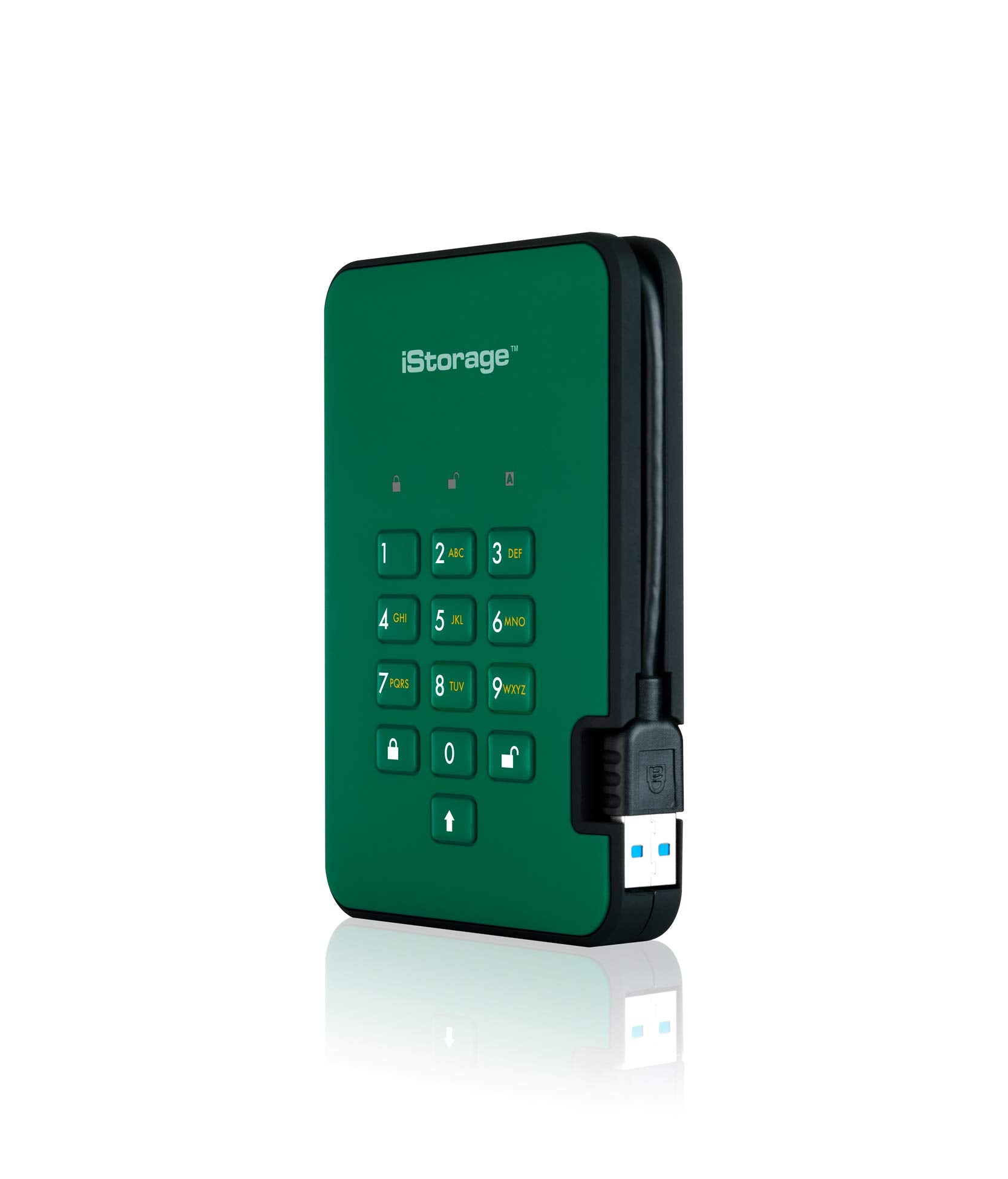 Istorage Diskashur2 Ssd 16Tb Green | Secure Portable Solid State Drive | Password Protected | Dust & Water Resistant | Hardware