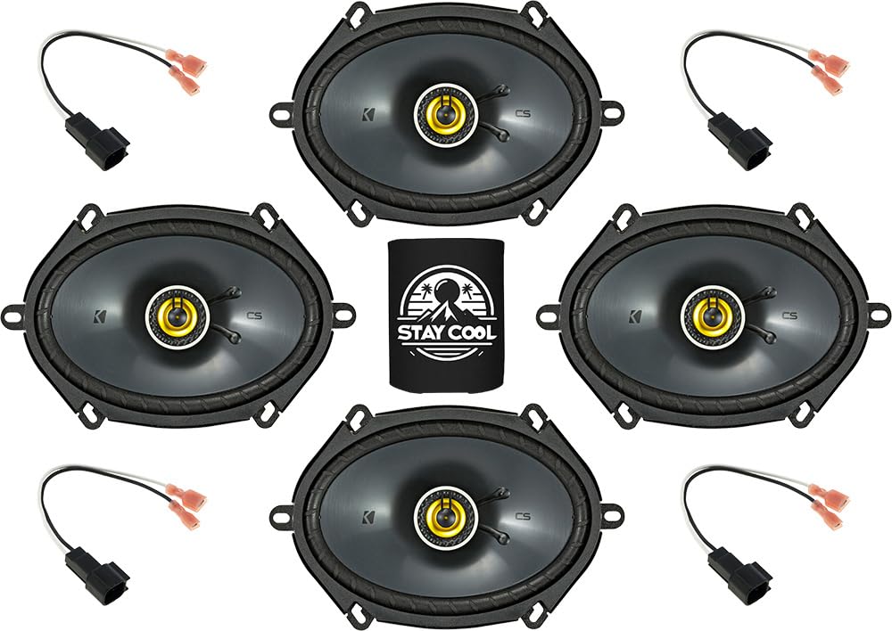 KICKER Speakers 6X8 inch for Ford Expedition 1999-2014 Upgrade Kit - 4 Pack of CS Series with Harness, Coaxial Car Audio Front a