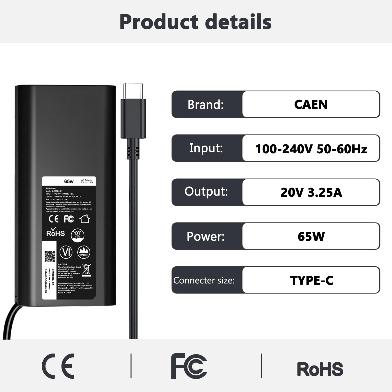 65W 45W Usb C Laptop Charger For Dell Latitude 5530 5420 5430 5520 5540 7430 7420 7440 7340 7530 7330 7320 Xps 13 9250 9360 9365 9370 9380 9350 9550 Adapter Power Cord