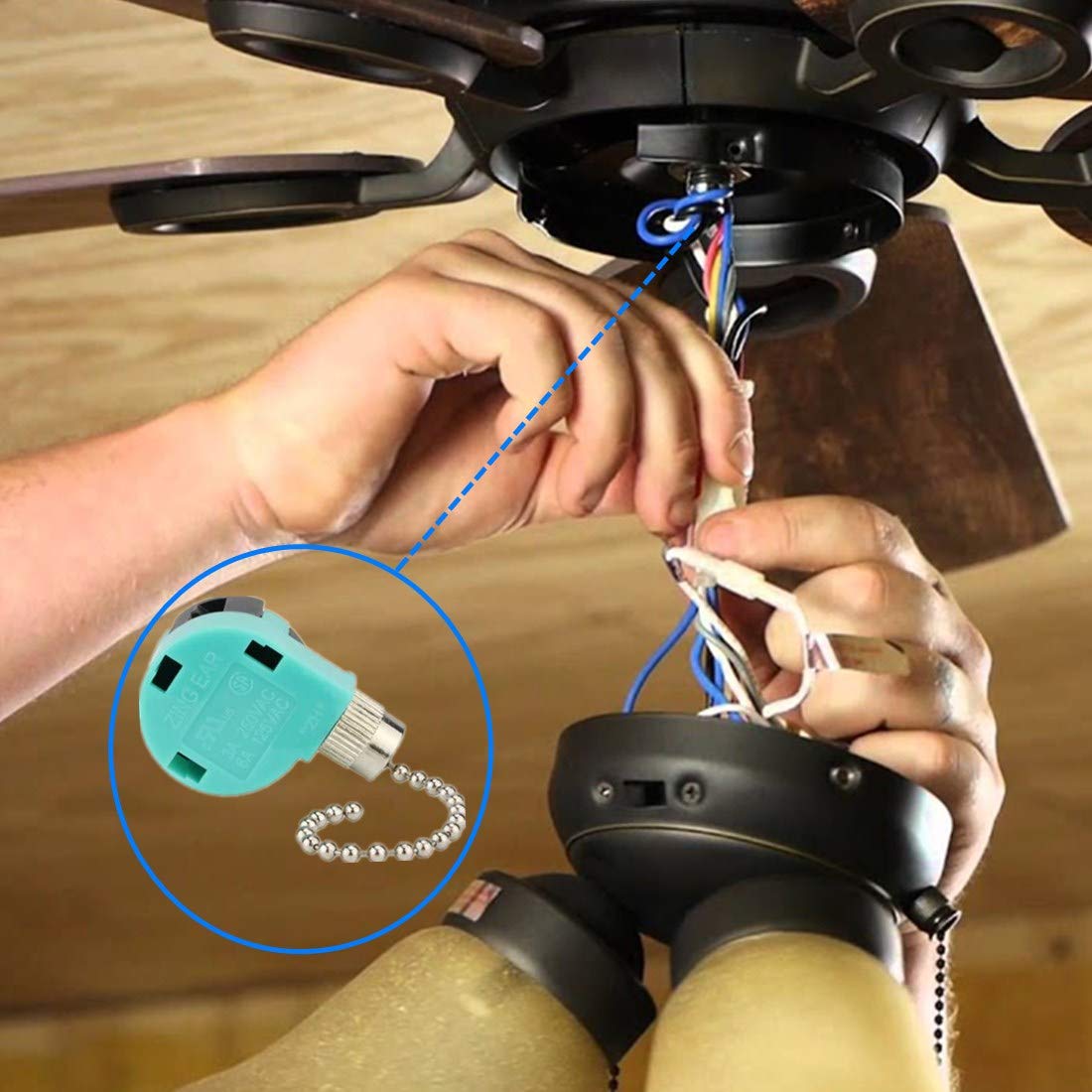 Ceiling Fan Switch 3 Speed 4 Wire Zing Ear Ze 268S6 Pull Chain Switch Control Replacement 3 Speed Control Switch Ceiling Fans, W
