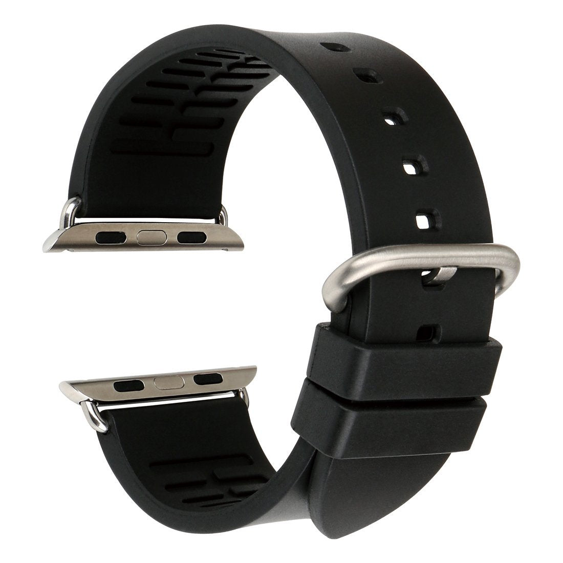 Rezero Compatible With Apple Watch Band 49Mm 45Mm 44Mm 42Mm 41Mm 40Mm 38Mm, Fluoro Rubber Watch Strap With Stainless Steel Buckl