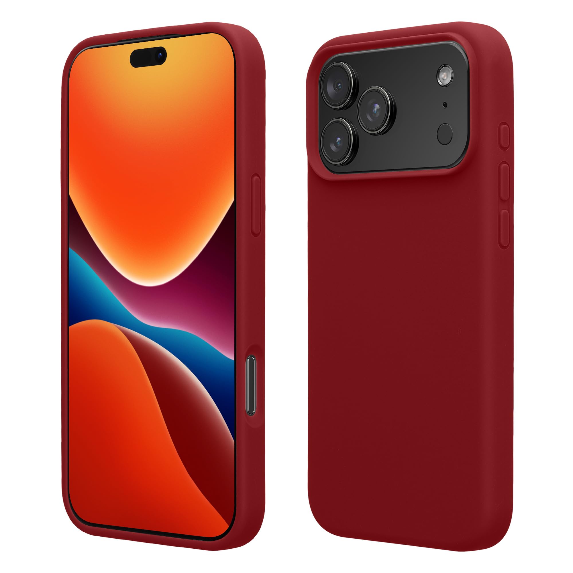 kwmobile Case Compatible with Apple iPhone 17 Pro Case - TPU Silicone Phone Cover with Soft Finish - Rhubarb Red