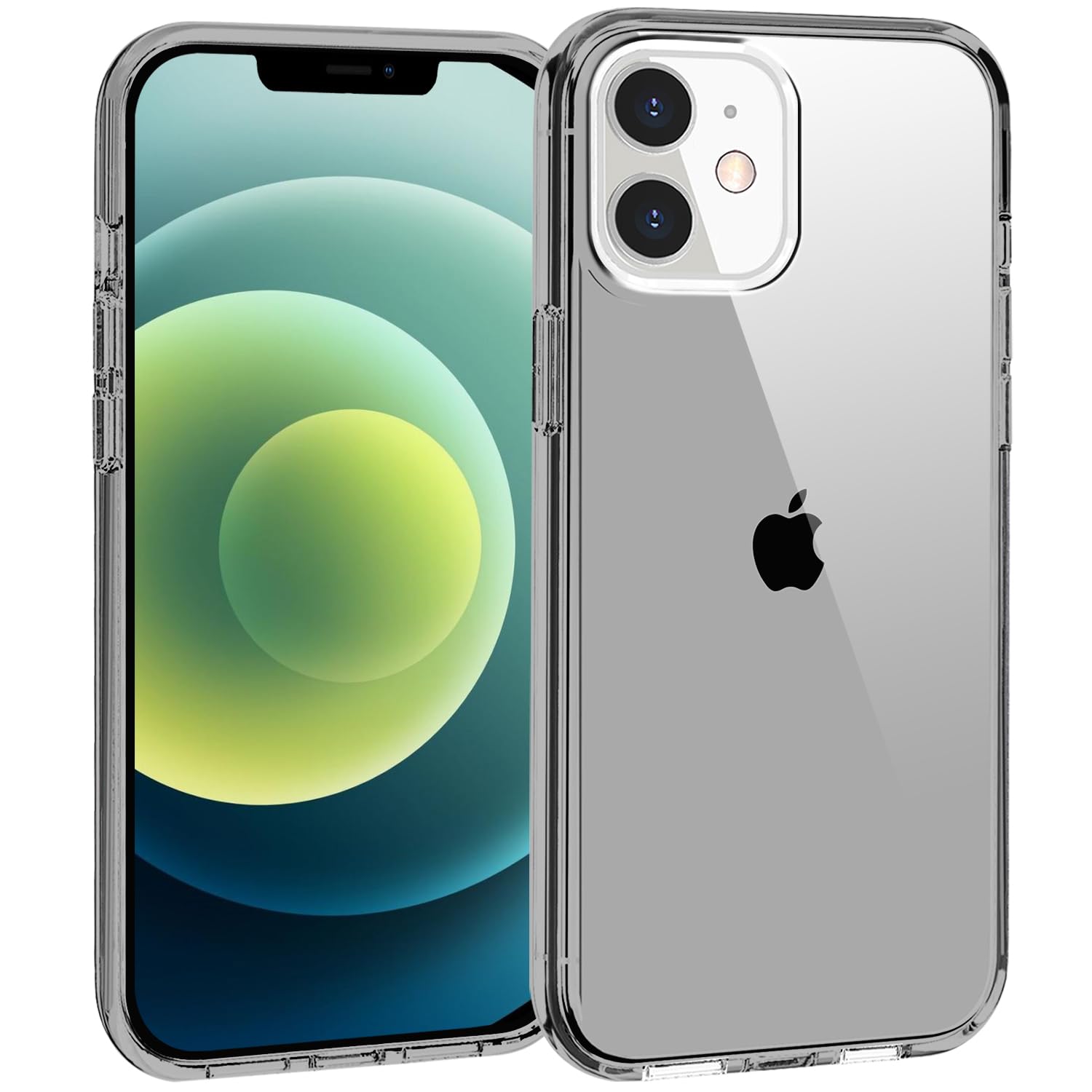 Tenoc Phone Case Compatible With Iphone 12 & Iphone 12 Pro, Gray Case Clear Shockproof Protective Bumper Slim Cover For 6.1 Inch