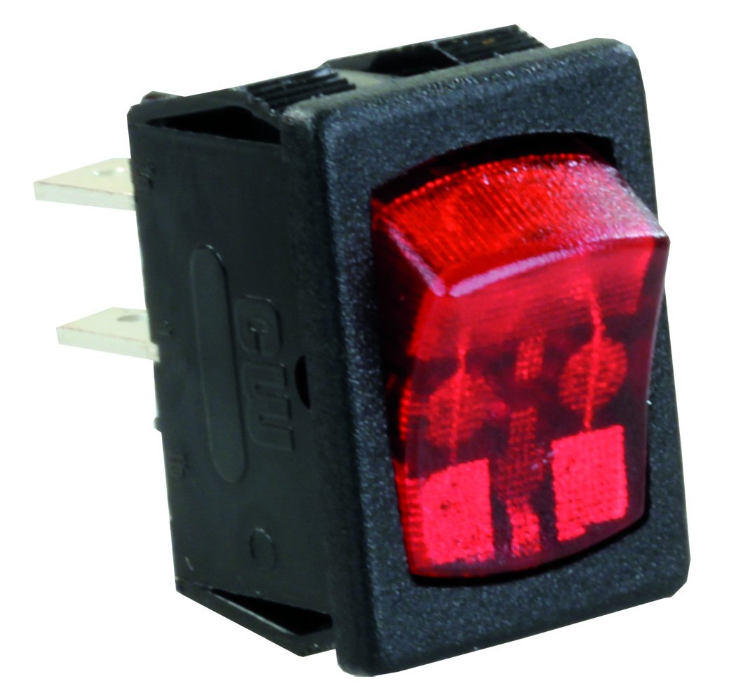 JR Products 12765 Red/Black SPST Mini-Illuminated On/Off Switch