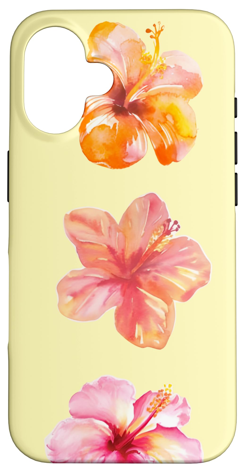 Coquette Girly Hibiscus Summer Hawaiian Butter Yellow Case For Iphone 16