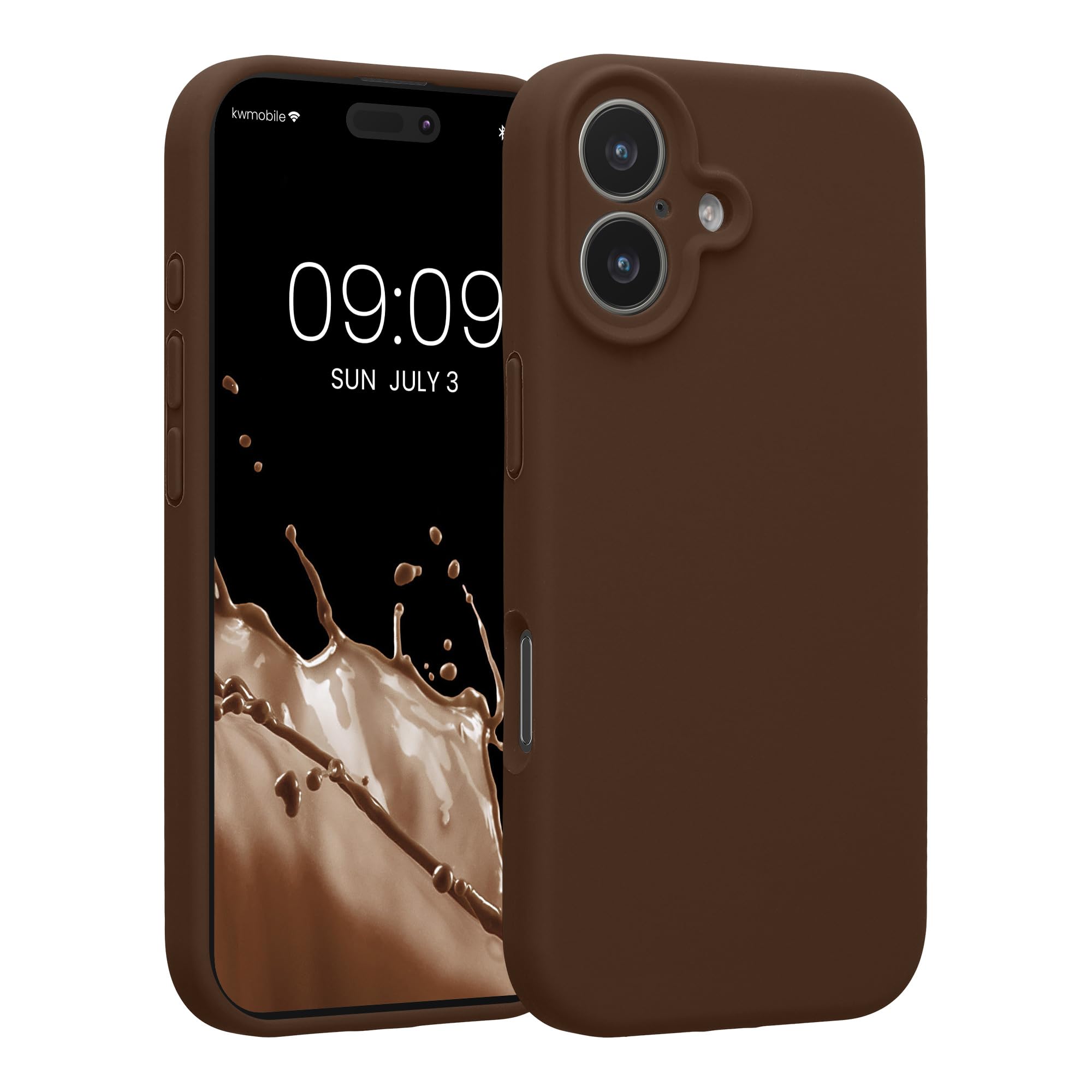 kwmobile Case Compatible with Apple iPhone 17 Case - Slim TPU Silicone Phone Cover - Soft Touch Finish - Chocolate