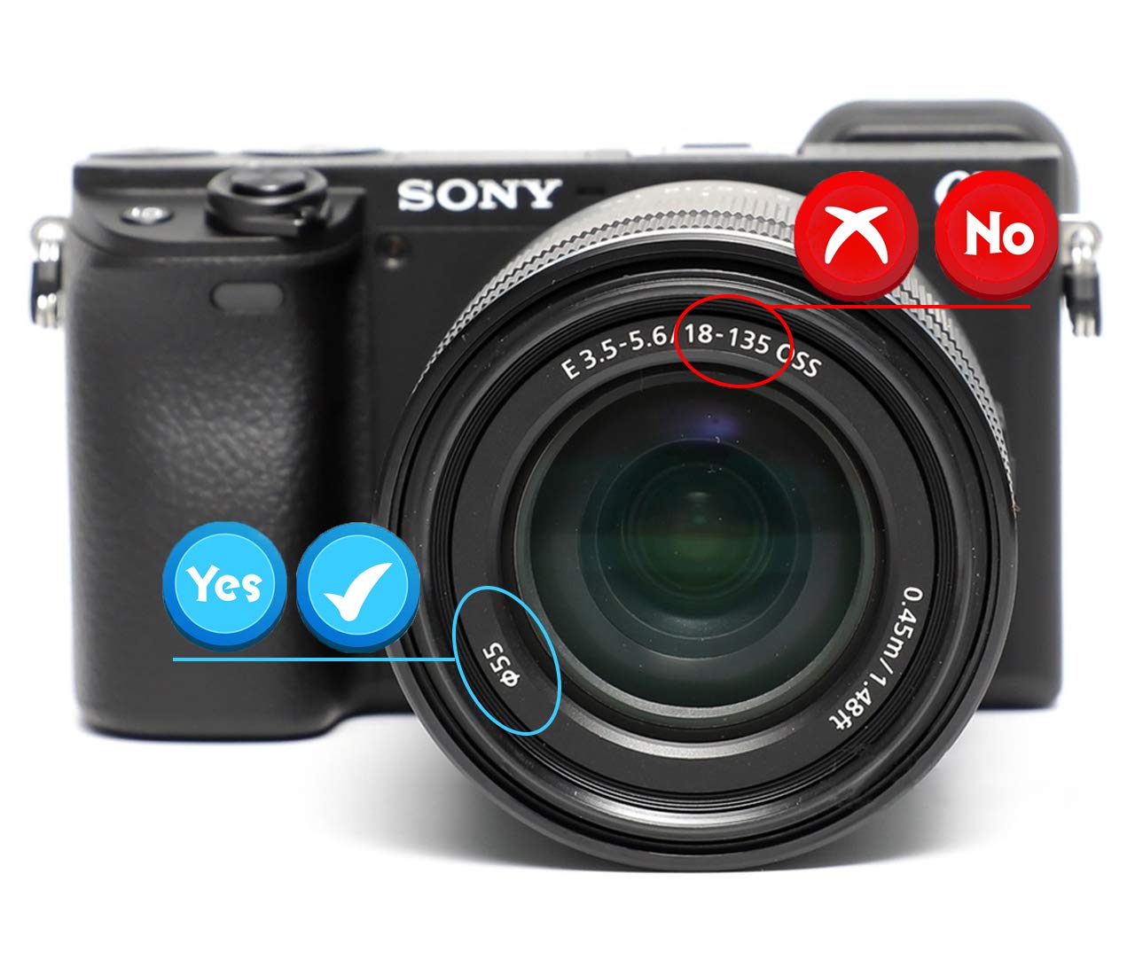 55Mm Lens Cap Cover For Nikon Af P(Not Af S) Dx Nikkor 18 55Mm F/3.5 5.6G Vr,Sony Fe 28 70Mm F/3.5 5.6 Oss,Huipuxiang Compatible