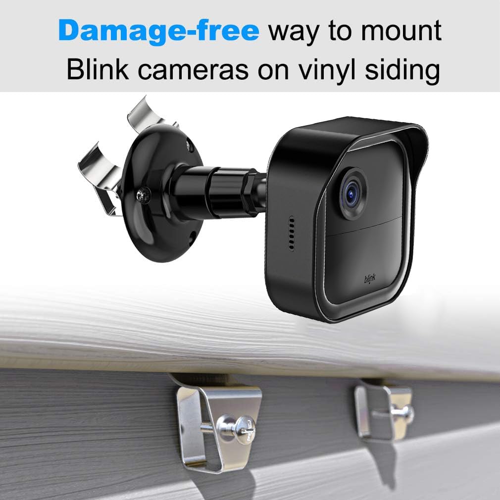 Hibezos Blink Outdoor Vinyl Siding Mount With Waterproof Case, No Hole Needed Mounting Bracket And Full Weather Proof Cover For All New Blink Outdoor Security Camera System(3 Pack)