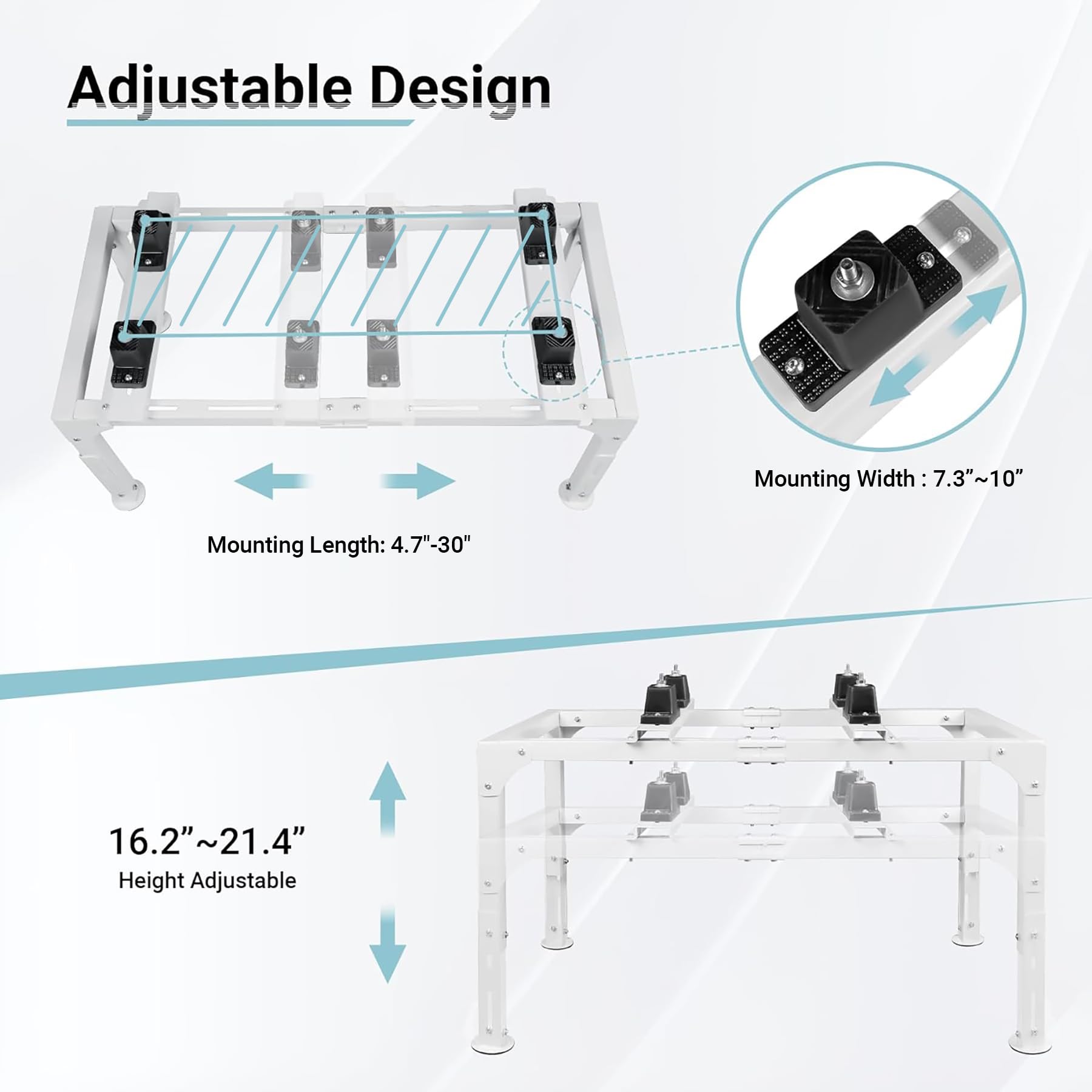 Eastrexon Mini Split Ground Stand, Adjustable Anti Vibration Mini Split Stand W/ 400Lbs Load Capacity, Heavy Duty Ac Stand For 9