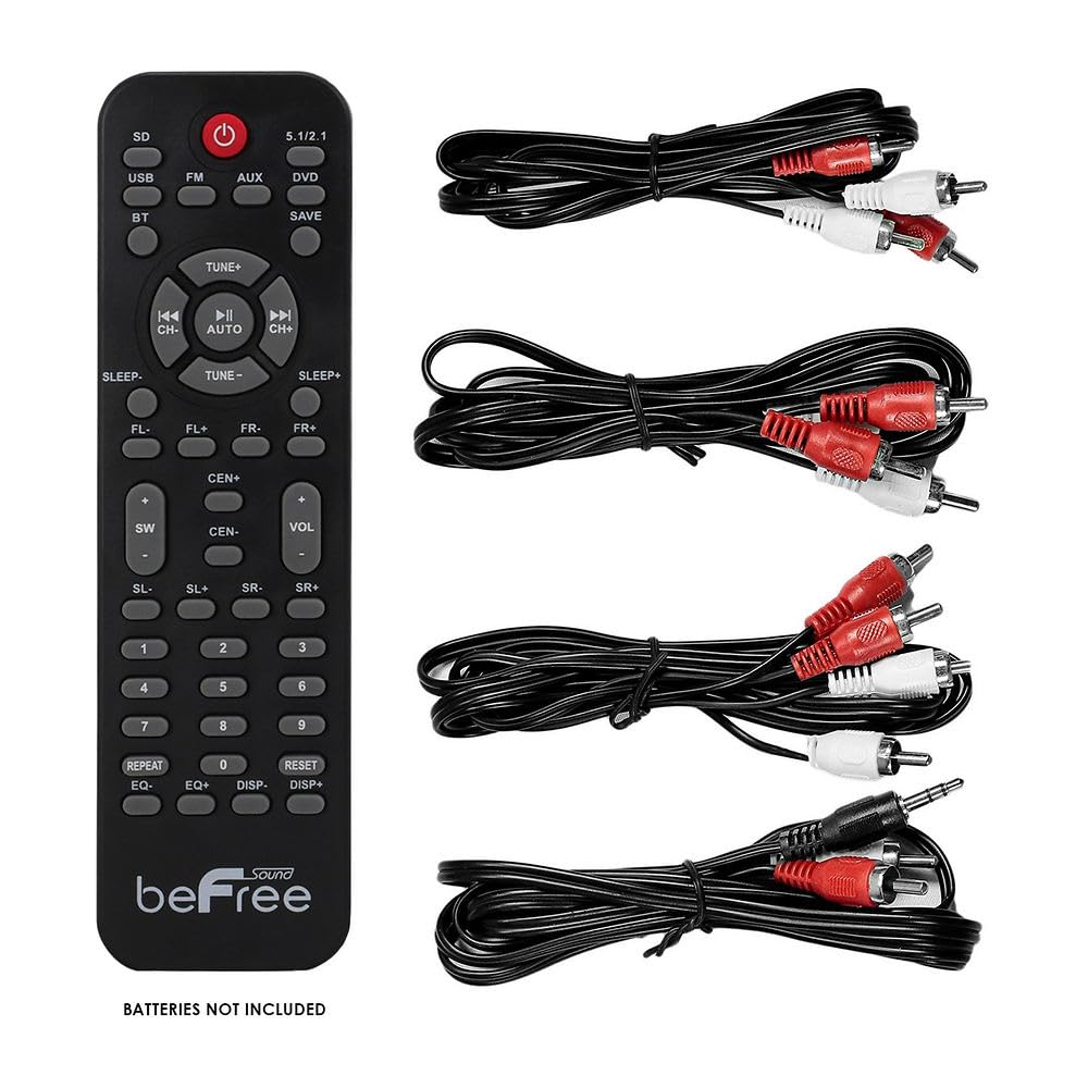 Befree Sound 5.1 Channel Surround Sound Bluetooth Speaker System  Red