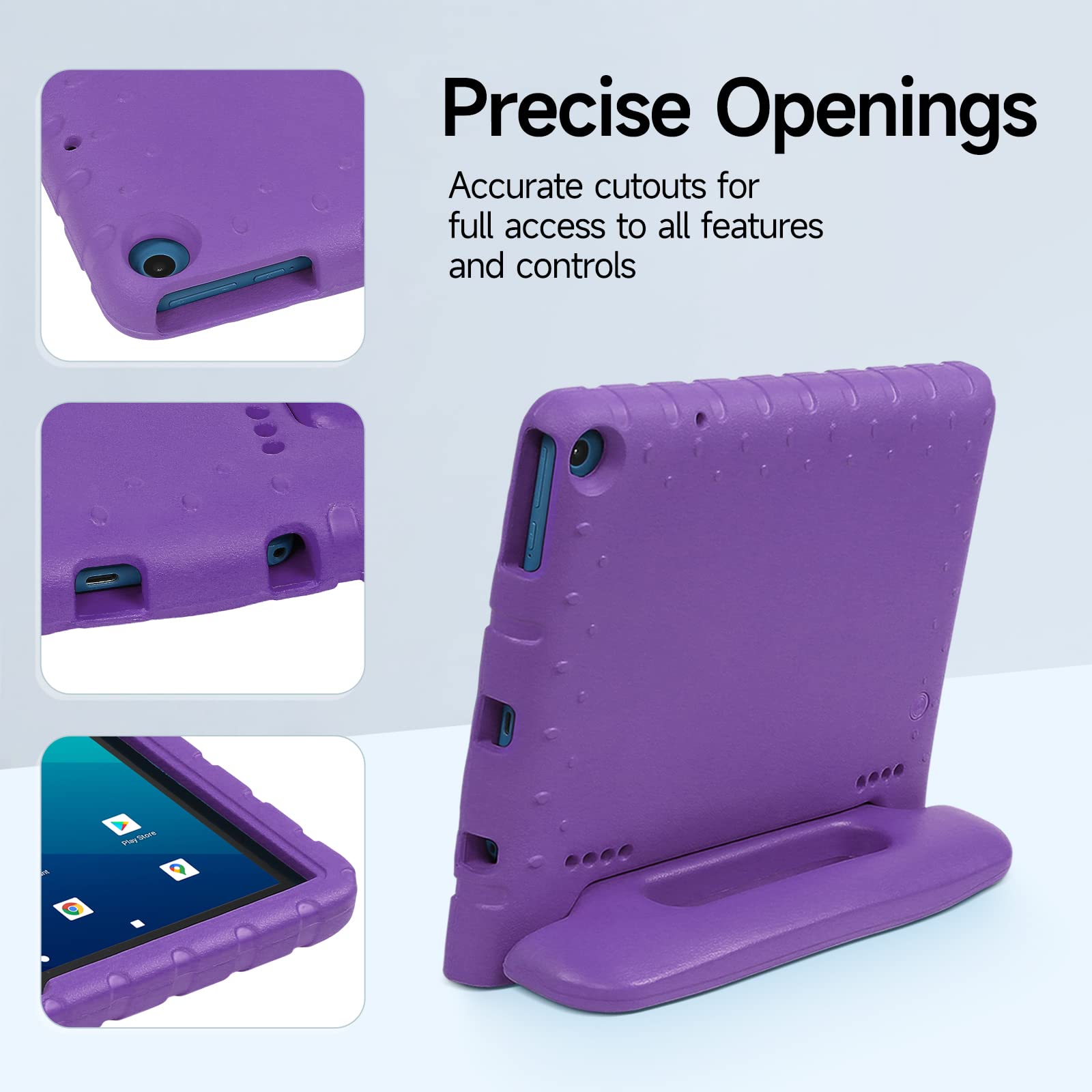 Merocab Purple Eva Foam Case For Walmart Onn 10.1 Tablet Gen 3 2022 (Model:100071485), Shockproof Protective Cover With Handle,