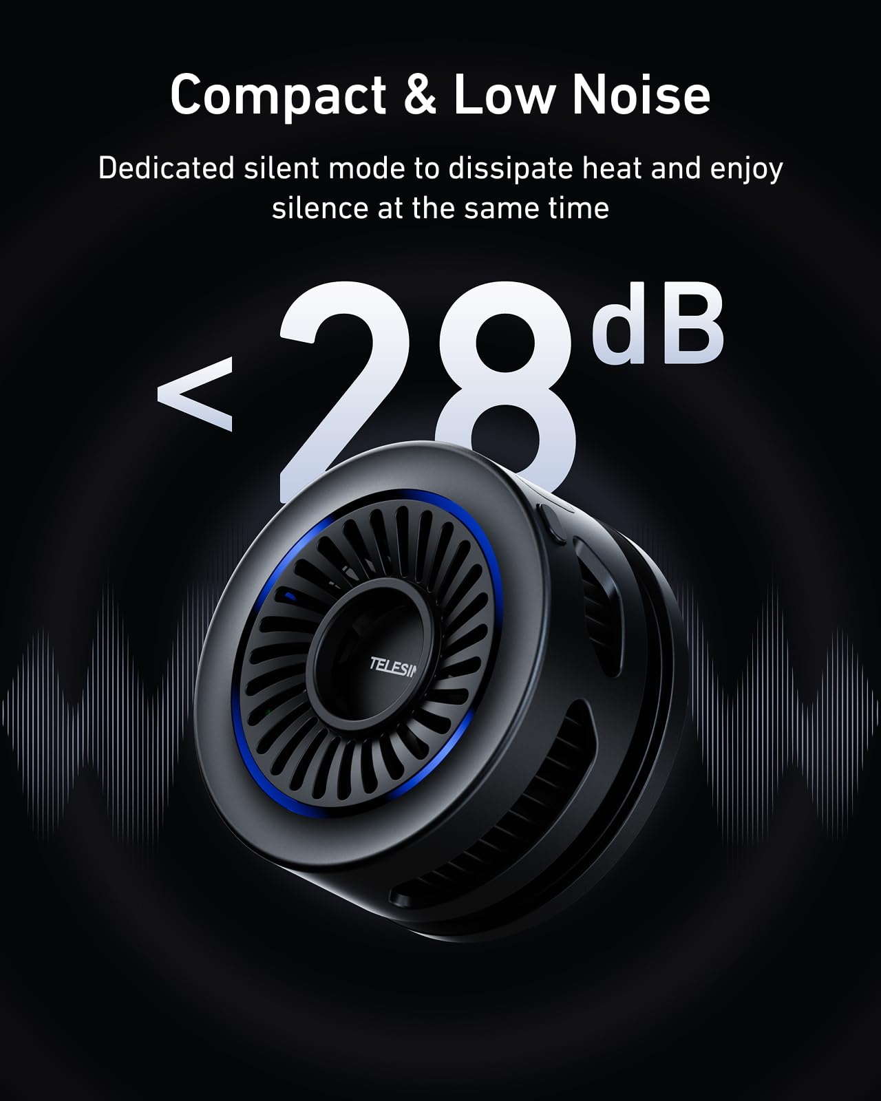 Telesin Magnetic Phone Cooler Pro For Gaming And Live Streaming, Cell Phone Cooling Fan Portable Phone Radiator Cooling Fan For