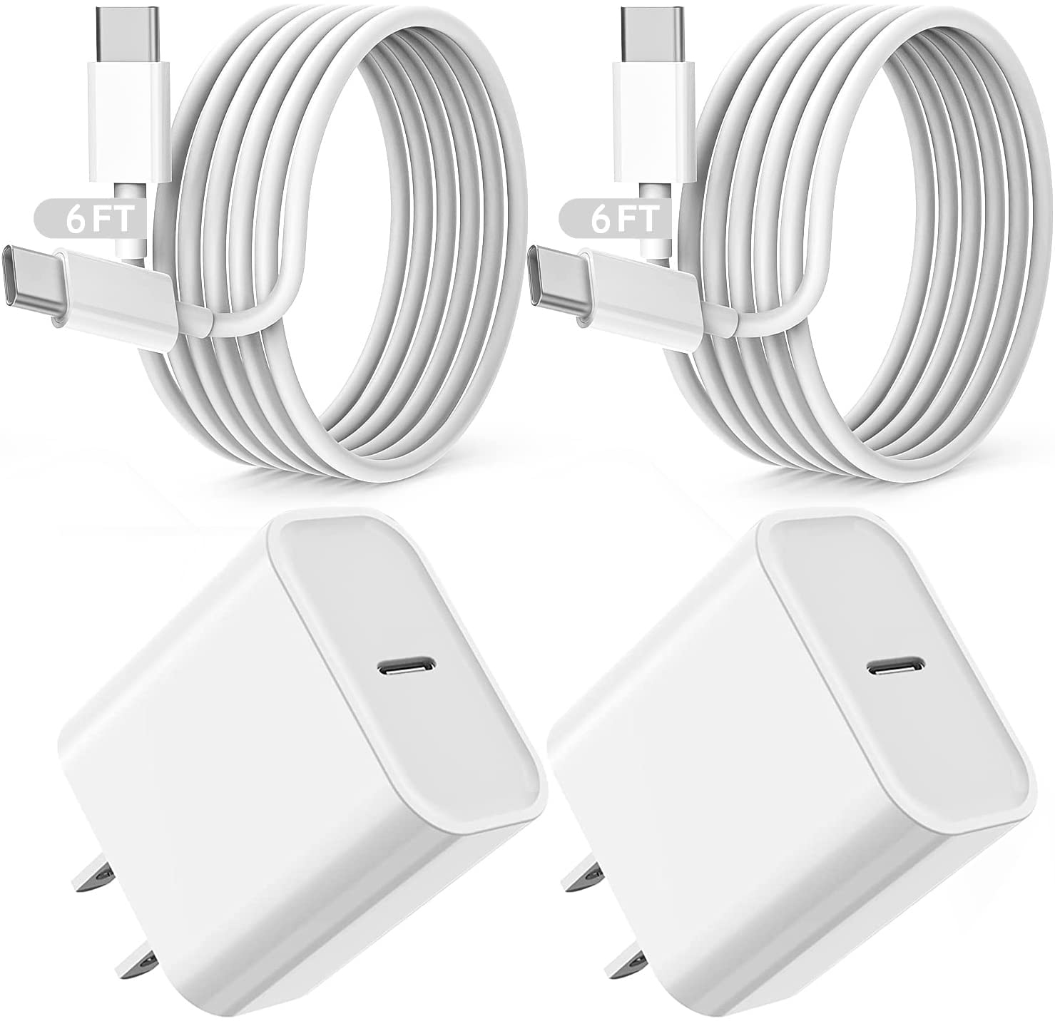 Fast Ipad Charger,Ipad Charger Fast Charging 2Pack Wall Charger Plug Adapter And Type C Usb C To C Cable Cord 6Ft Type C To C For Ipad Pro 12.9, Ipad Pro 11 Inch,Ipad Air 5Th/4Th,Ipad Mini 6,Ipad 10