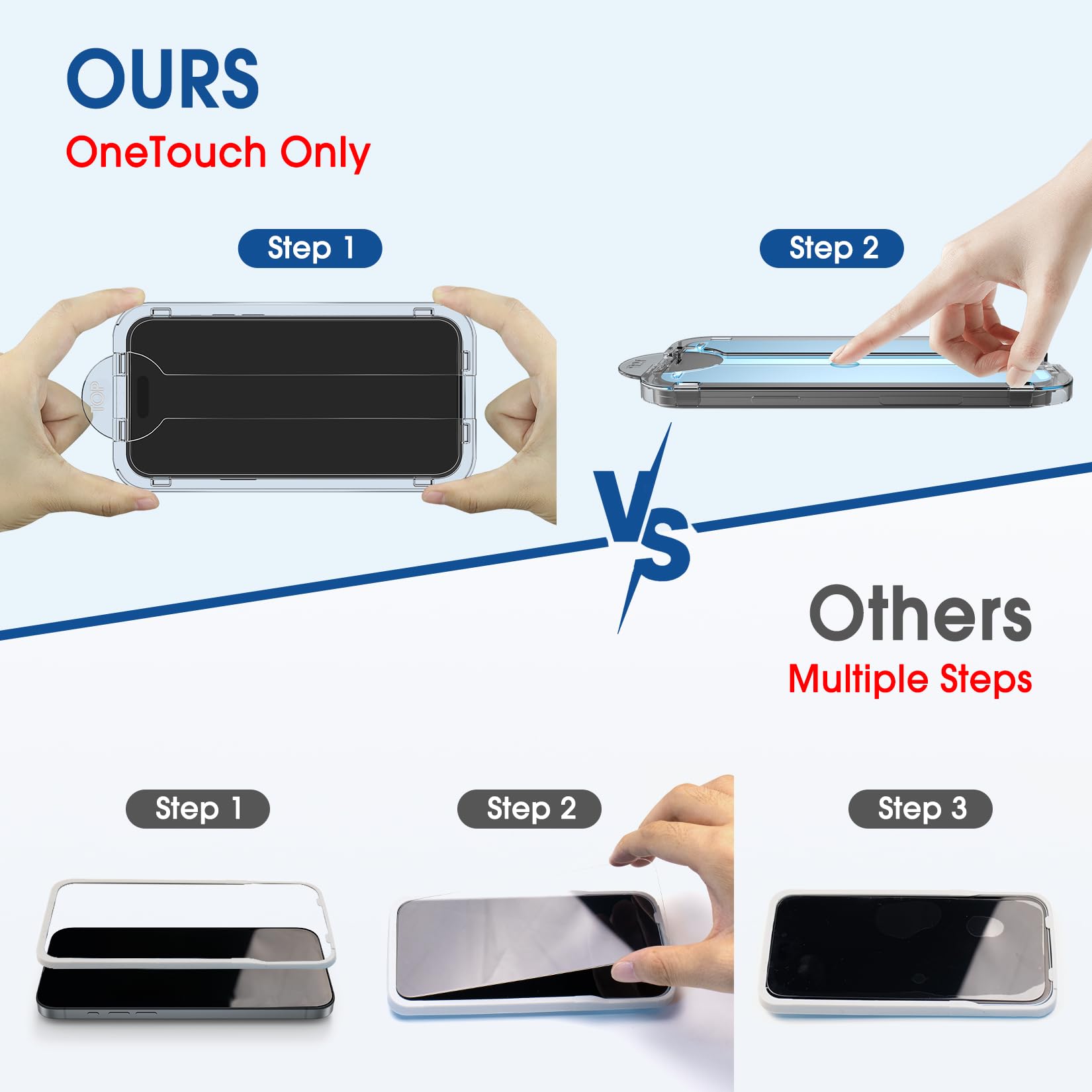 Amfilm Easiest Installation Onetouch For Iphone 15 Pro Max Screen Protector [6.7 Inch] Tempered Glass + Camera Lens Protector, A