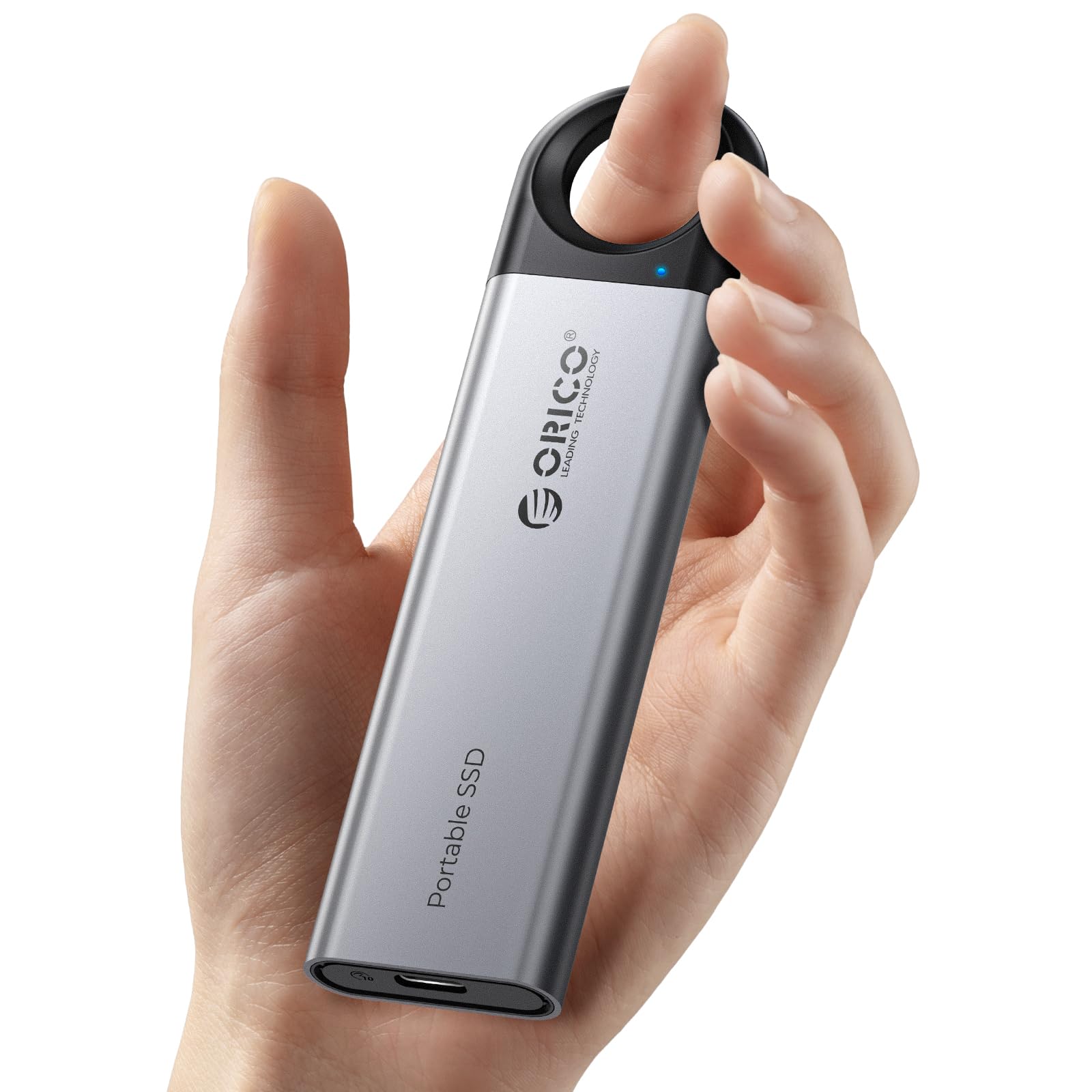 Orico 256Gb External Ssd Up To 1000Mb/S, Hanging Hole Design Portable Solid State Drive, Usb C&A 2 In 1 Cable, Reliable Storage 