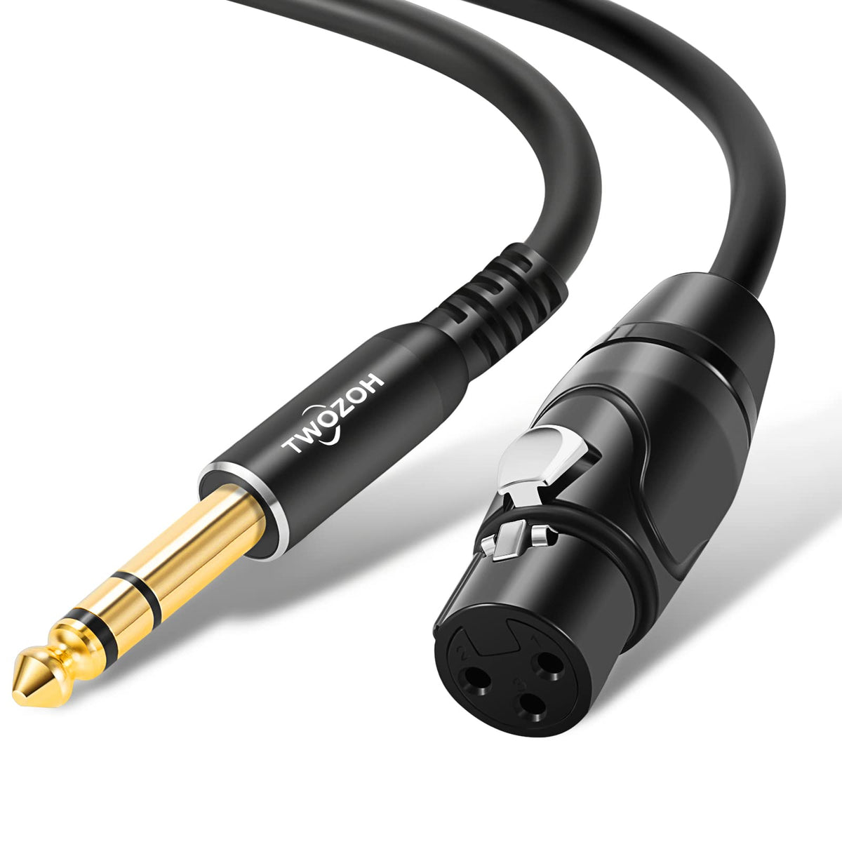 Twozoh Xlr Female To 1/4 Inch (6.35Mm) Trs Cable, Quarter Inch Jack Balanced To Xlr Microphone Cable 60Ft (Profesional/Hifi)