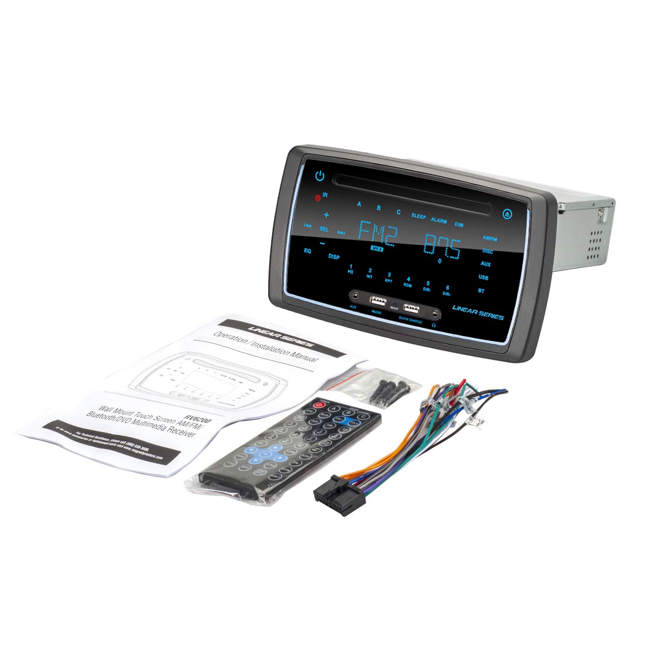 Rv Multimedia Entertainment Stereo System With Bluetooth/Dvd/Usb/Am/Fm/Mp3/Aux, 3 Zone Receiver