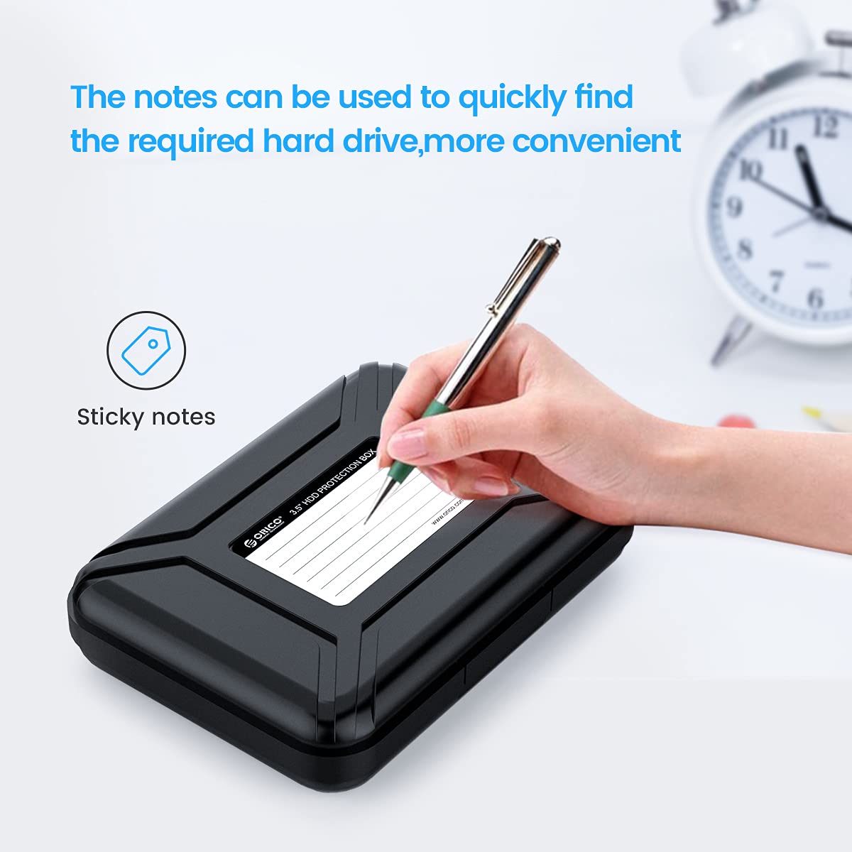 ORICO Hard Drive Case 3.5 inch HDD Storage Carrying Case Anti Static and Shockproof External Hard Drive Portable Case, Compatible with WD, Seagate, Toshiba, Samsung, Hitachi, Crucial PHXBK