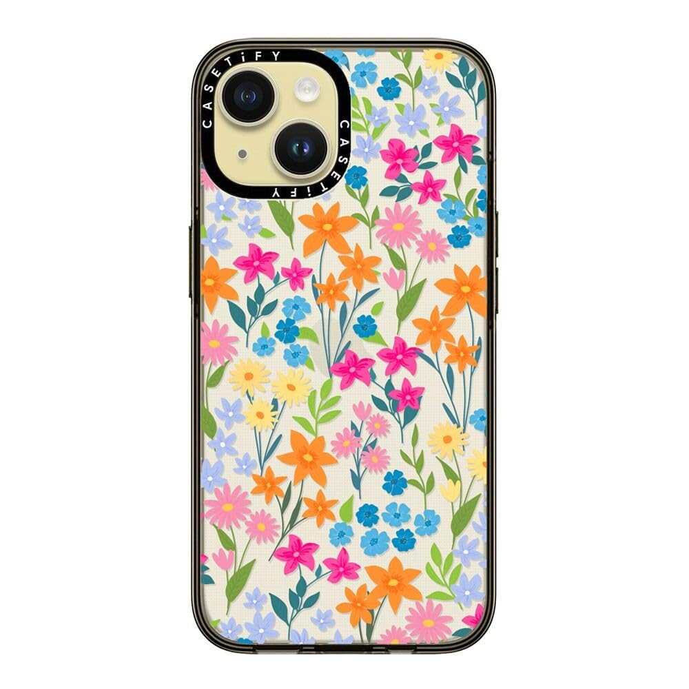 Casetify Compact Case For Iphone 15 [2X Military Grade Drop Tested / 4Ft Drop Protection]   Bright Spring Flowers   Daisy Floral