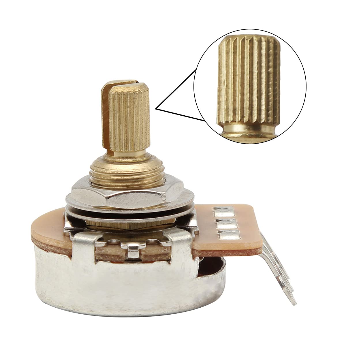 Fleor 500K Audio Pots 15.5Mm Short Split Shaft Guitar Potentiometer, Pack Of 2