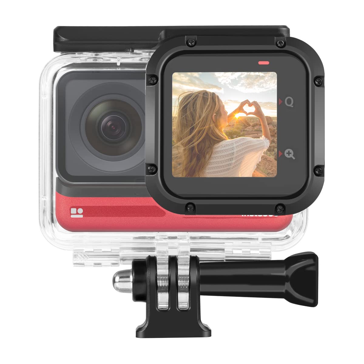 Dive Case For Insta360 One Rs 4K Edition Action Camera, Waterproof Housing Underwater Diving Shell 60M/196Ft With Thumbscrew Acc