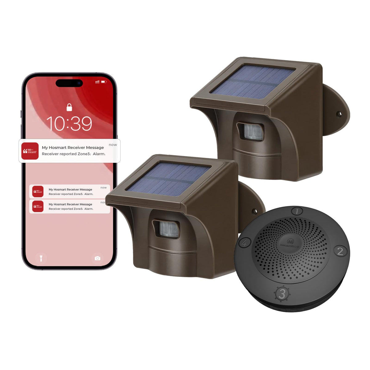 Emacros Pro 3 Driveway Alarm With Phone App 1/2 Mile Long Range Solar Wireless Driveway Alarm,Outdoor Driveway Alarms Wireless O