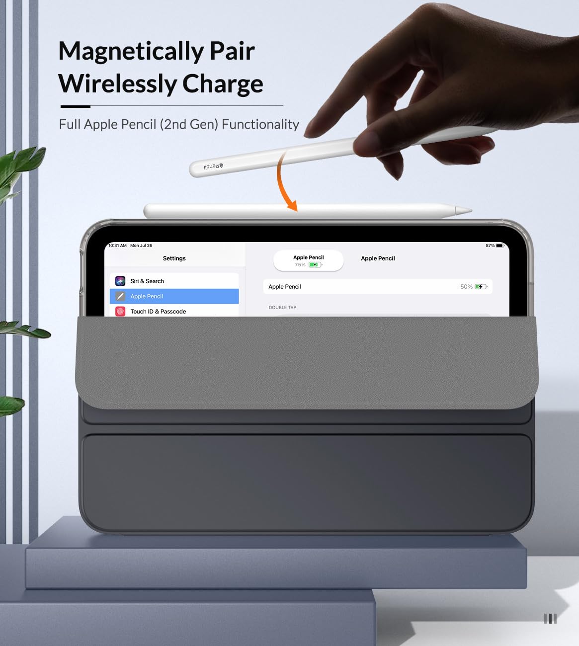 MoKo Case Fit New iPad Mini 7 (A17 Pro) 2024, iPad Mini 6th Generation Case 2021 (8.3 inch), iPad Mini 6 Case, Soft TPU Translucent Frosted Back Cover Case for iPad Mini 7th, Space Gray