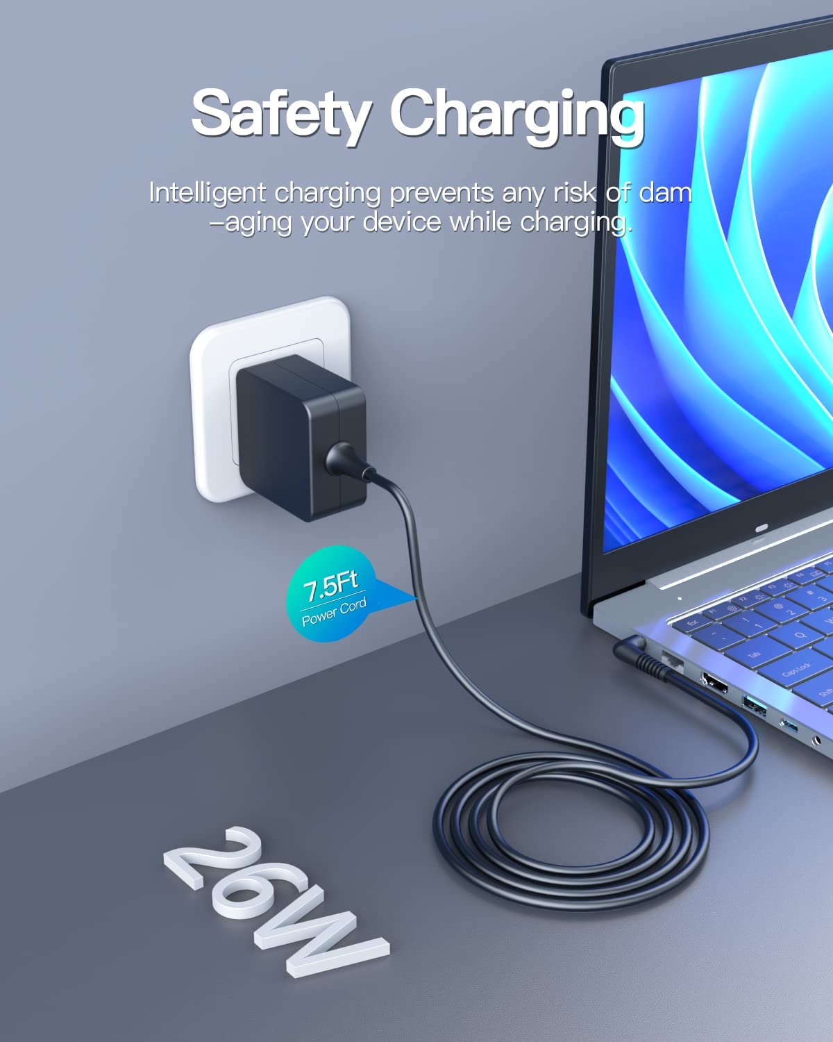 Charger For Samsung Chromebook, Chromebook 2, Chromebook 3, Notebook Xe500C13, Pa 1250 98 (Ul Certified Safety), Round Connector