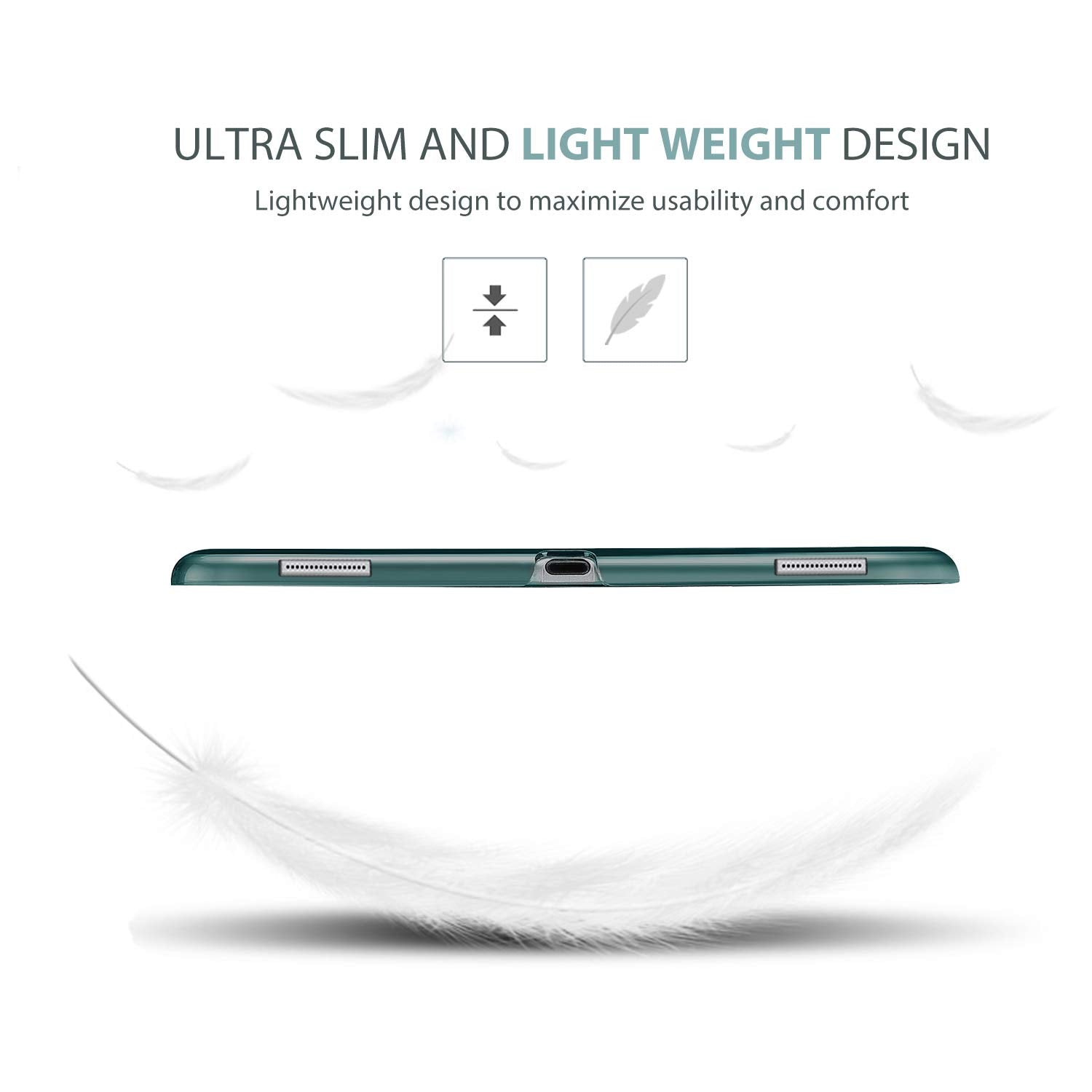 Procase Smart Case For Ipad Pro 12.9 1St And 2Nd Generation (2015 And 2017 Model), Stand Cover Support Auto Sleep/Wake  Emerald