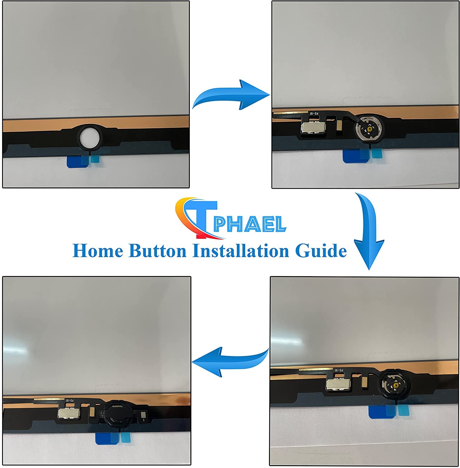 Tphaeay Black Home Button Replacement Compatible With Ipad Mini 5 7.9    2019 A2133 A2124 A2125 A2126 Incl Flex Ribbon Cable Con
