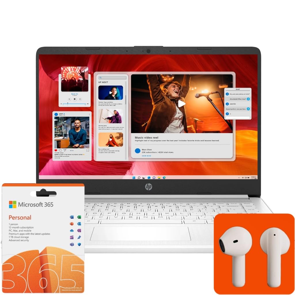 Hp Flagship 14'' Laptop With Free Ai-Powered Microsoft 365 | Bluetooth Earphones | 16Gb Ram | 512Gb External Drive & 64Gb Onboar