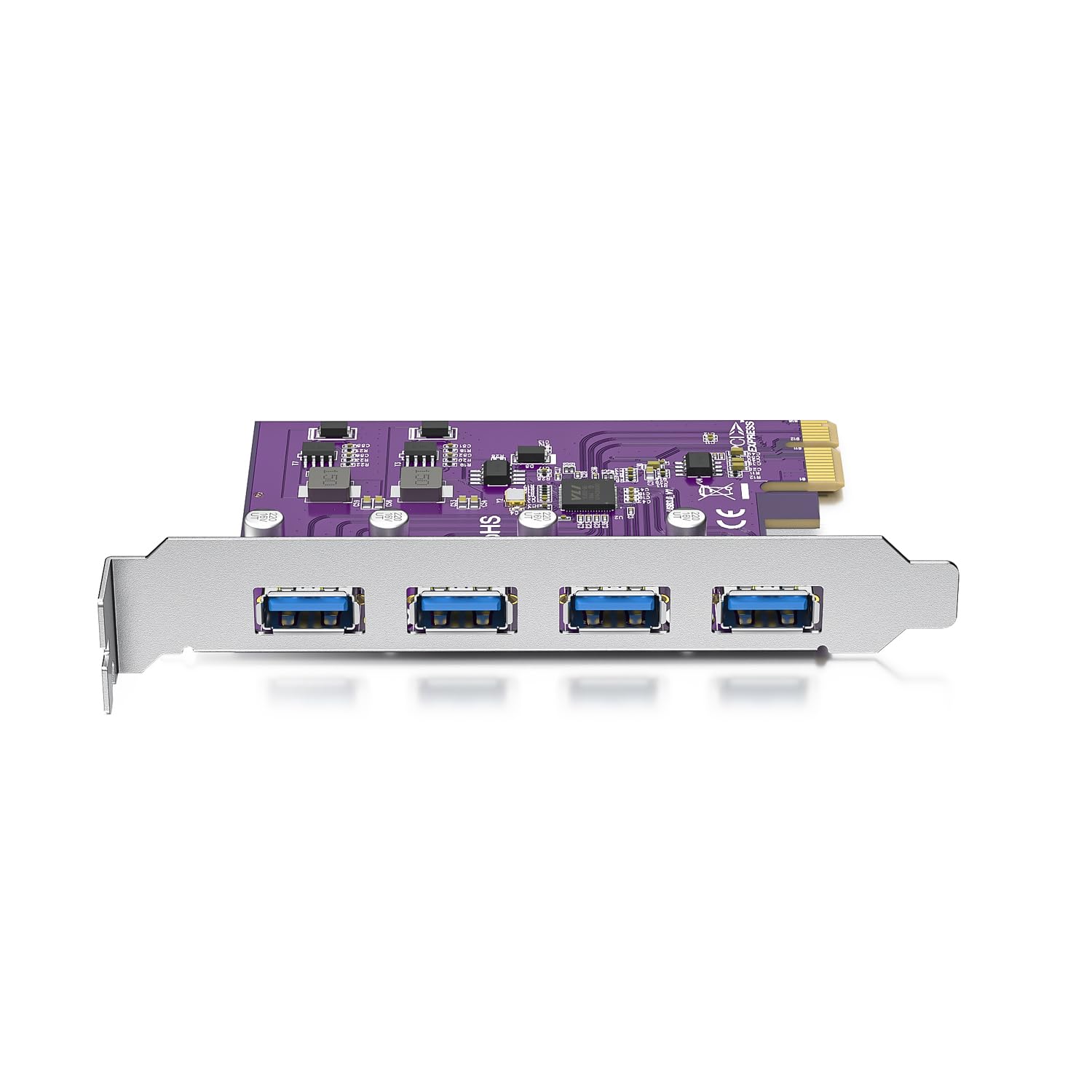 Pcie To (4) Usb 3.0 Expansion Card,Pcie Usb Add In Card, Internal Usb3.0 Hub Converter For Desktop Pc Host Card, Support Windows