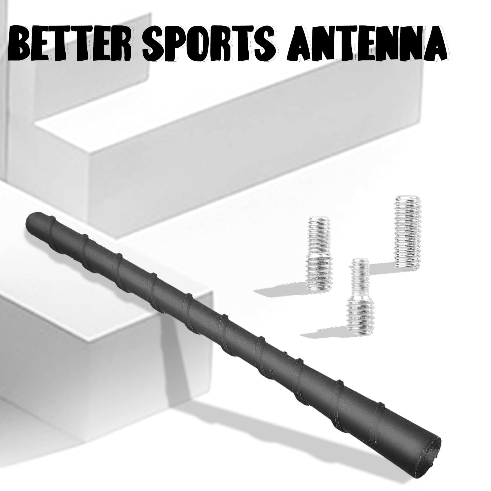 7.5 Inch Black Spiral Antenna Replacement Flexible Waterproof Rubber With Screw Universal Car Antenna Optimized Am/Fm Reception