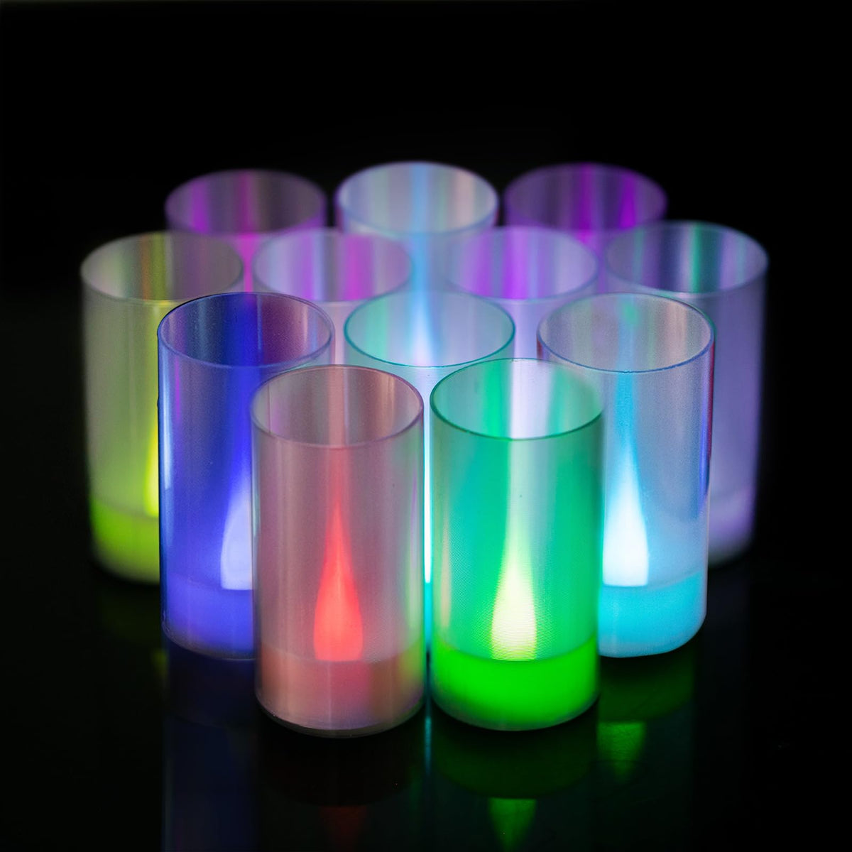 Lanker Flameless Candles, Battery Operated Led Pillar Candles, D1.5 X H3 Inch, Romantic 7 Color Changing Long Flame-Effect, Set 