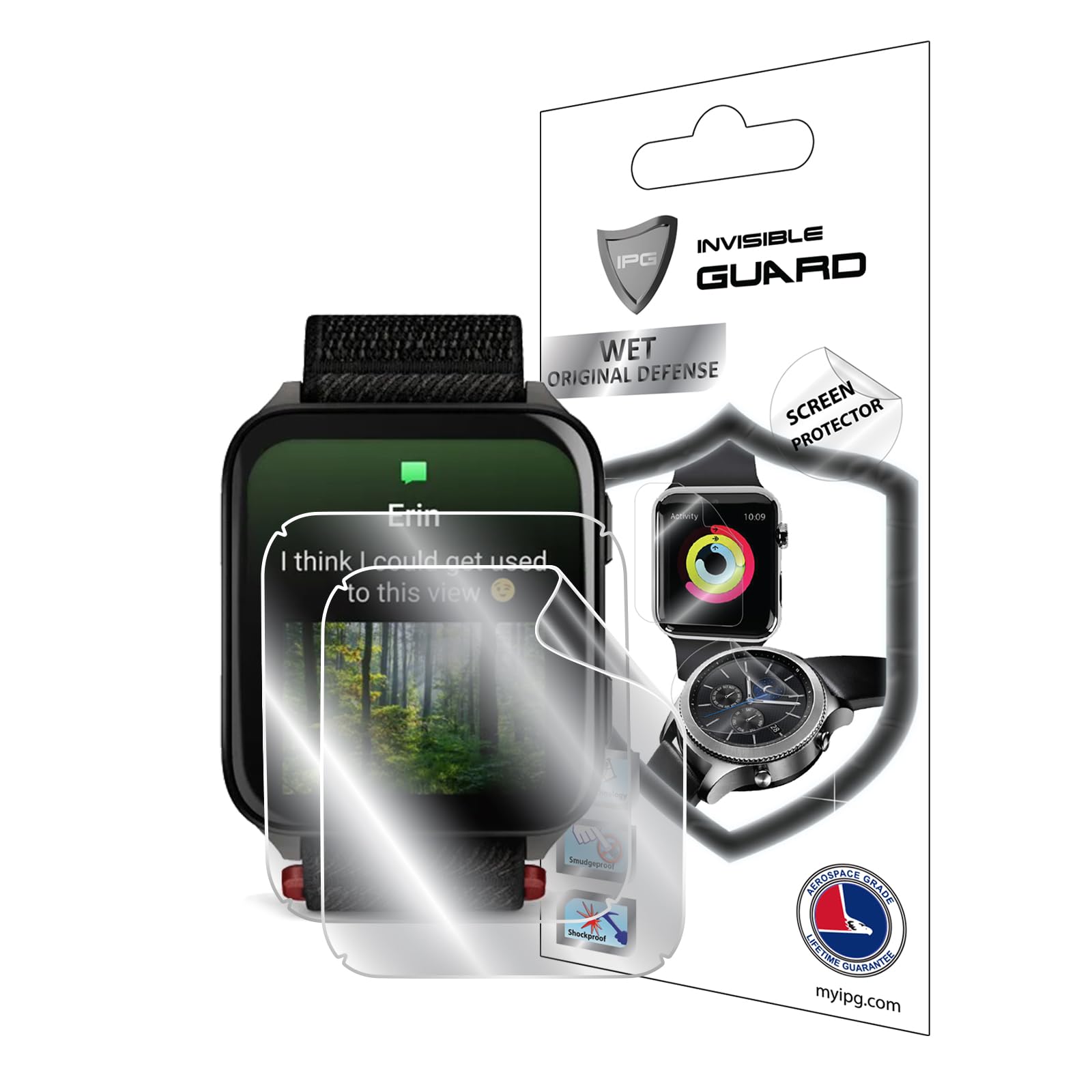 IPG for Garmin Venu X1 GPS Smartwatch Hydrogel Screen Protector (2 Units) Invisible HD Clear Film Anti Scratch Guard-Smooth/Self