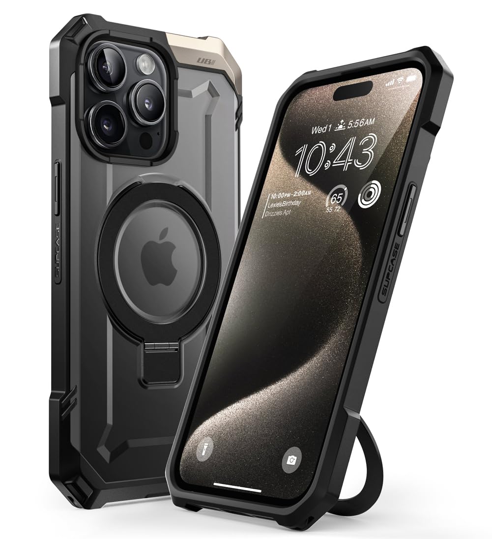 SUPCASE for iPhone 15 Pro Max Case with Stand (Unicorn Beetle Grip), [Compatible with MagSafe] [Military-Grade Drop Protection] 