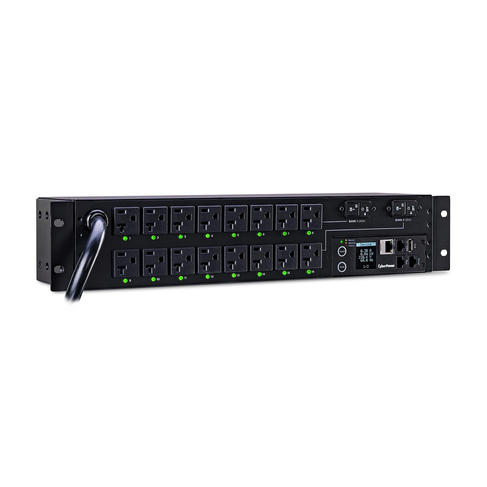 Cyberpower Pdu41003 Switched Pdu, 120V/30A, 16 Outlets, 2U Rackmount