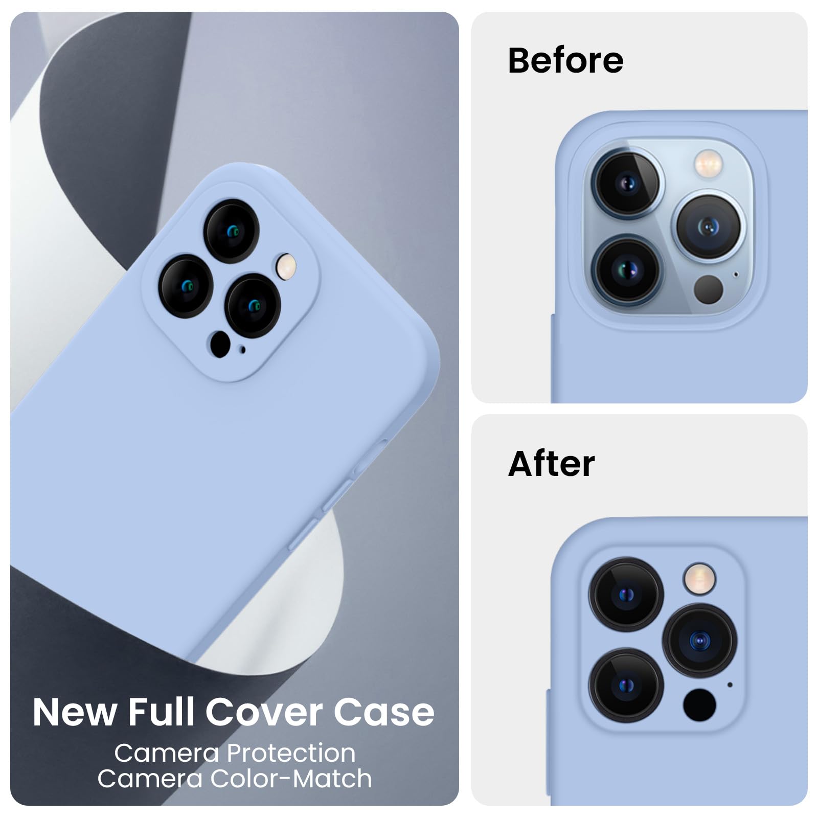 Firenova Designed For Iphone 13 Pro Max Case, Silicone [Camera Protection] Phone Case With [2 Screen Protectors], Soft Anti Scra