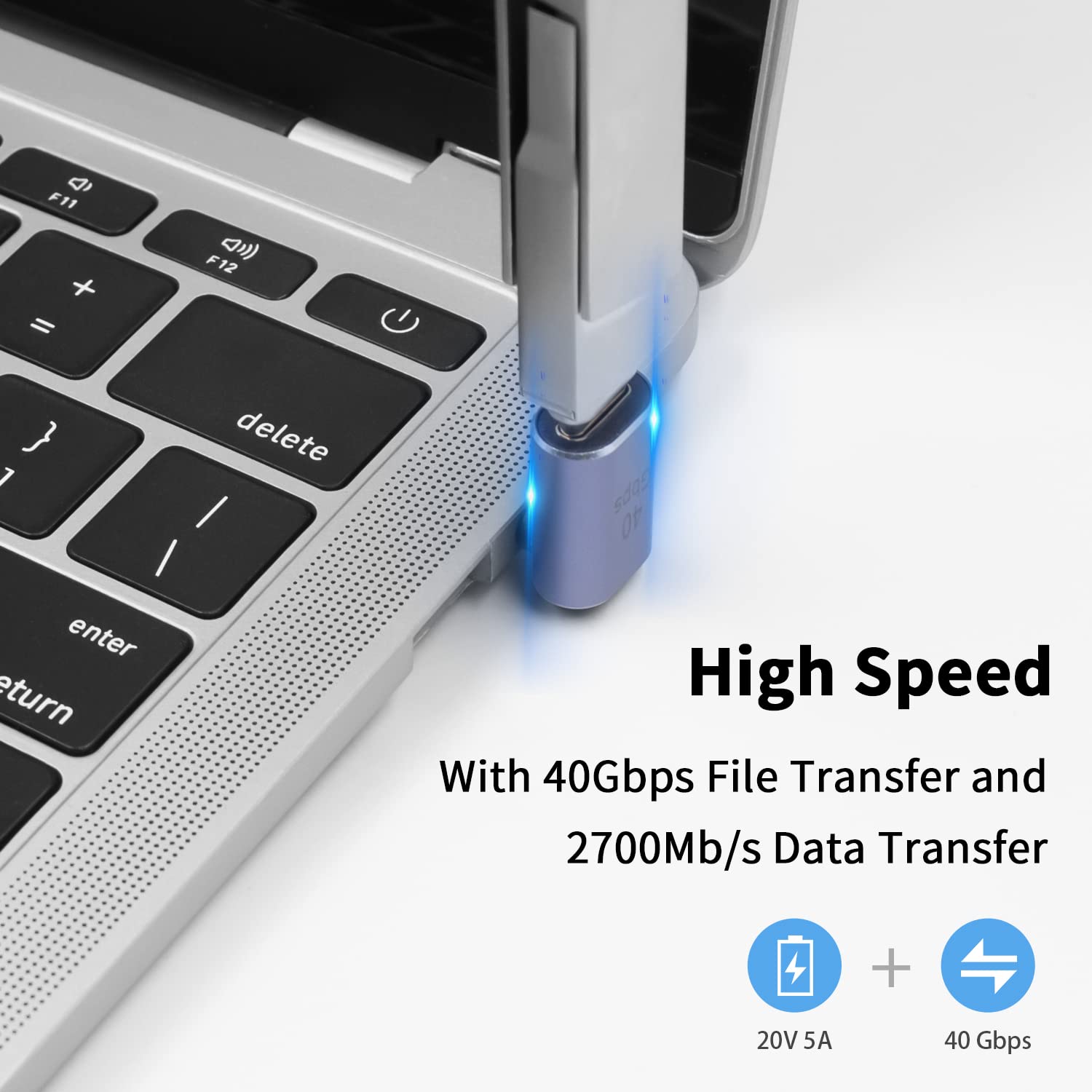 Poyiccot Usb C 90 Degree Adapter 100W, Usb C Adapter 40Gbps, Up And Down Angle Type C Extender 8K@60Hz Video Display For Thunderbolt 4/3, Usb4, Hub, Mobile Phone,Tablet, 1Pcs